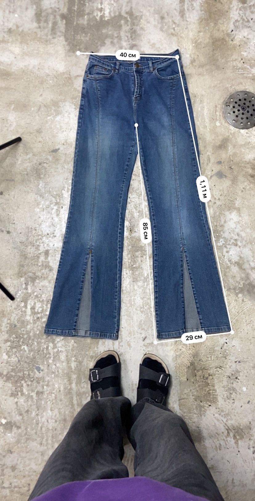 Vintage BAGGY FLARE Y2K FADED VINTAGE JEANS PANTS 2000s - № 3063 Size US 32 / EU 48 - 4 Thumbnail