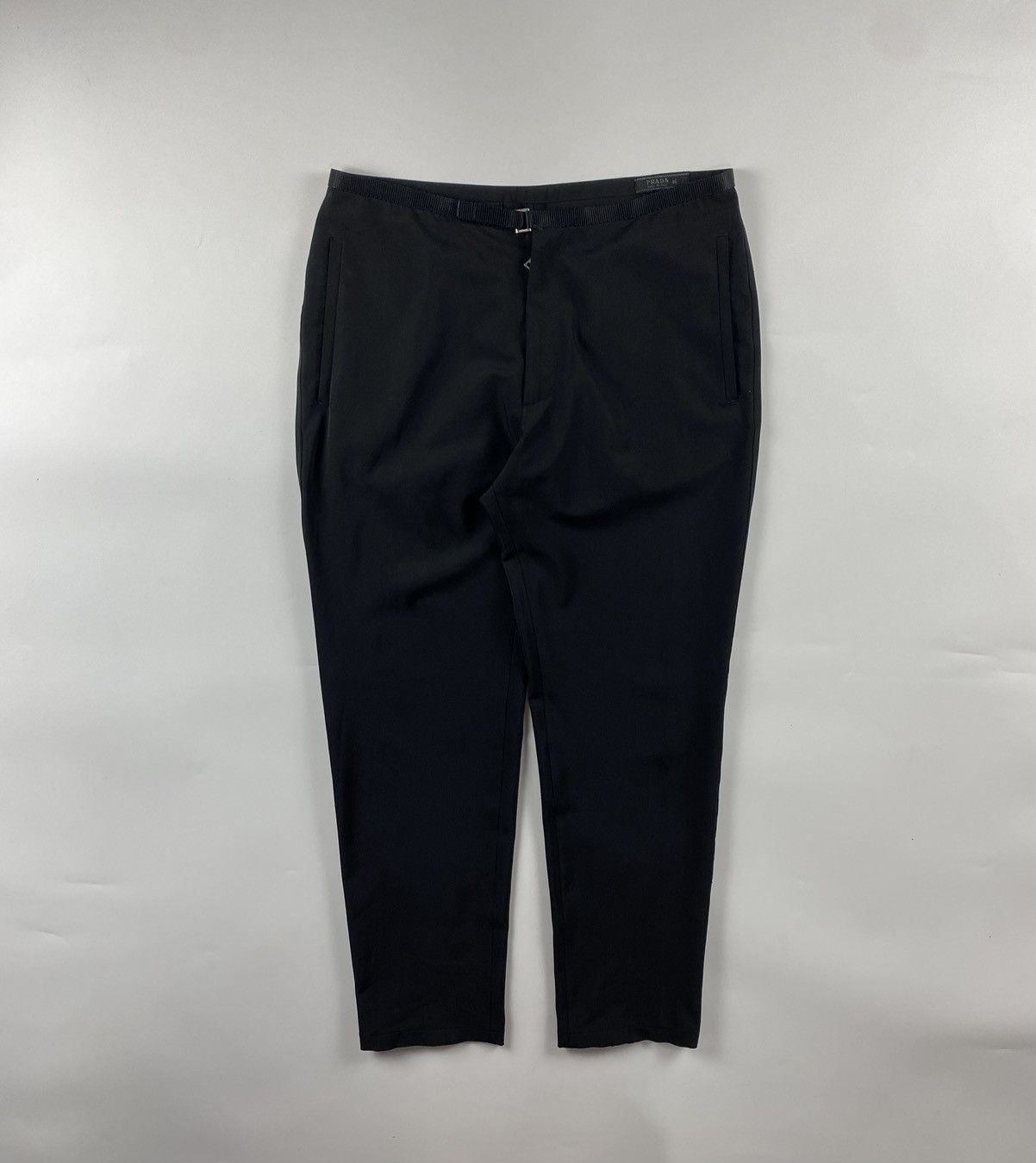 image of Prada Gabardine Back Zip Pants in Black, Men's (Size 30)