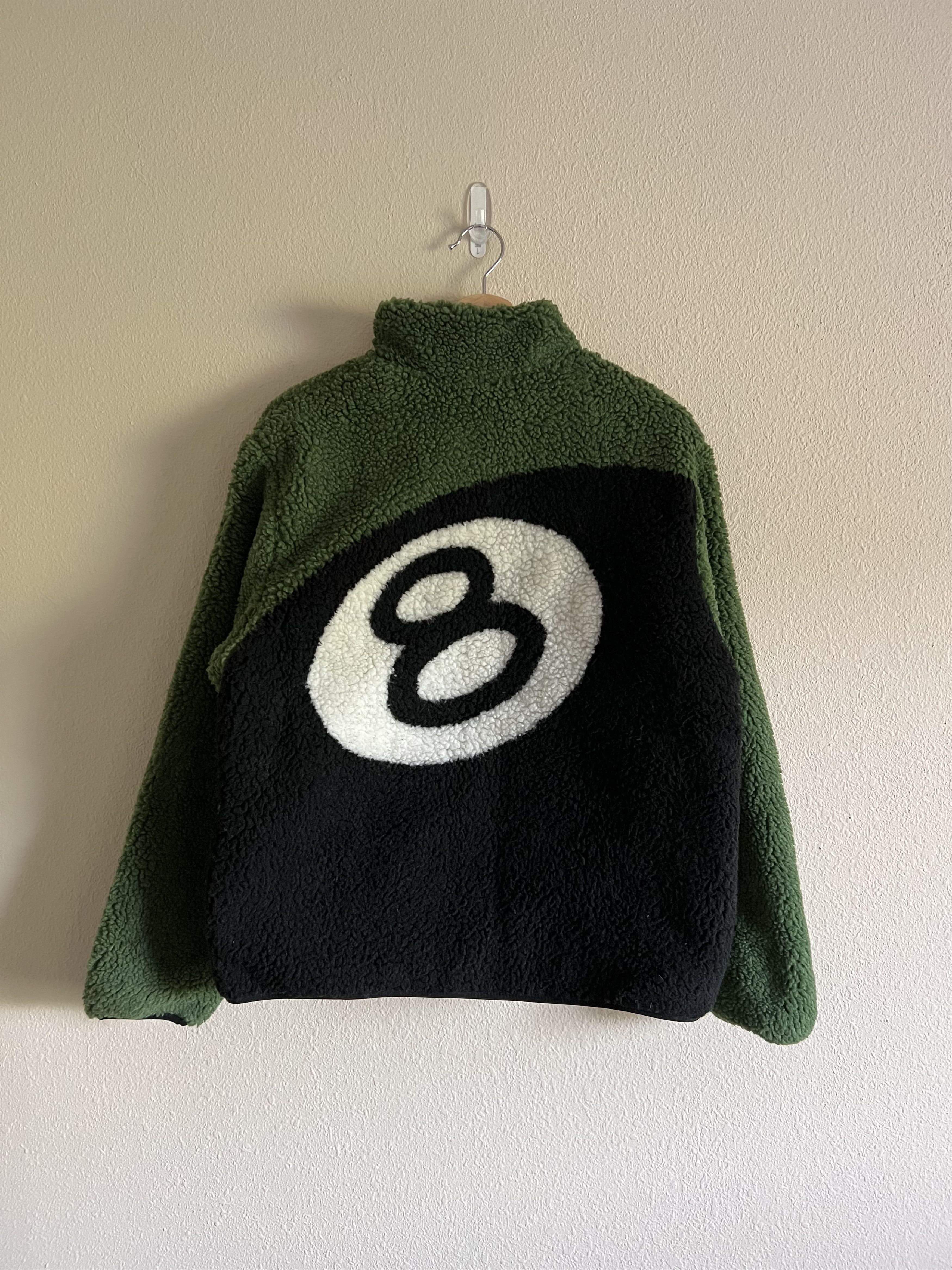 Stussy Stussy 8 Ball Sherpa Fleece Jacket in Green | Grailed