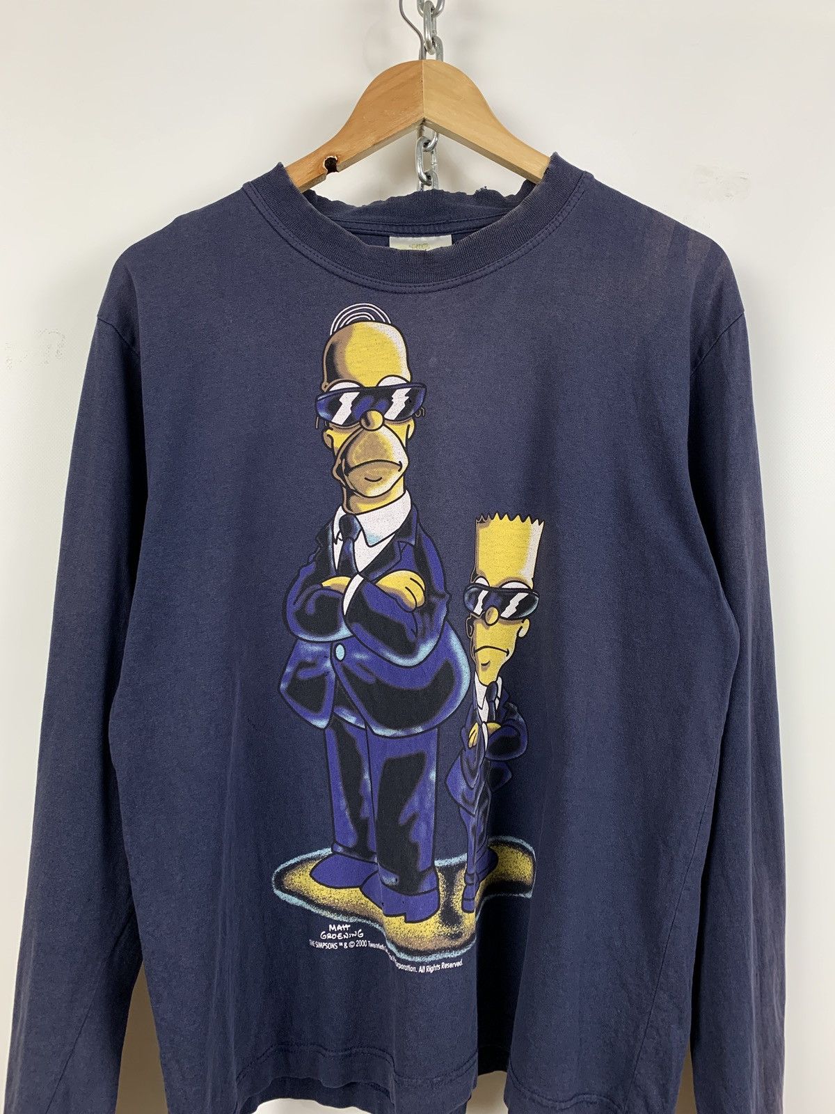 Cartoon Network Vintage Simpsons Homer And Bart Agent FBI Long Sleeve Shirt Size US M / EU 48-50 / 2 - 2 Thumbnail