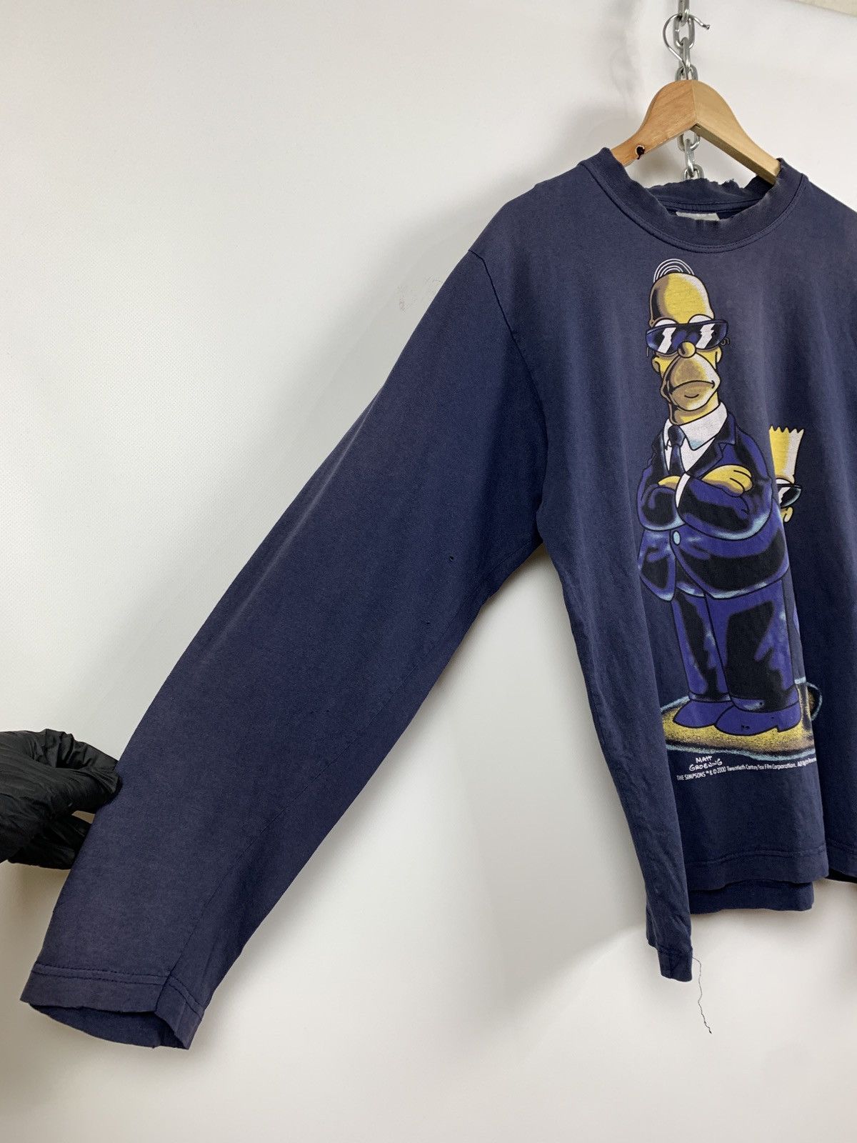 Cartoon Network Vintage Simpsons Homer And Bart Agent FBI Long Sleeve Shirt Size US M / EU 48-50 / 2 - 8 Thumbnail
