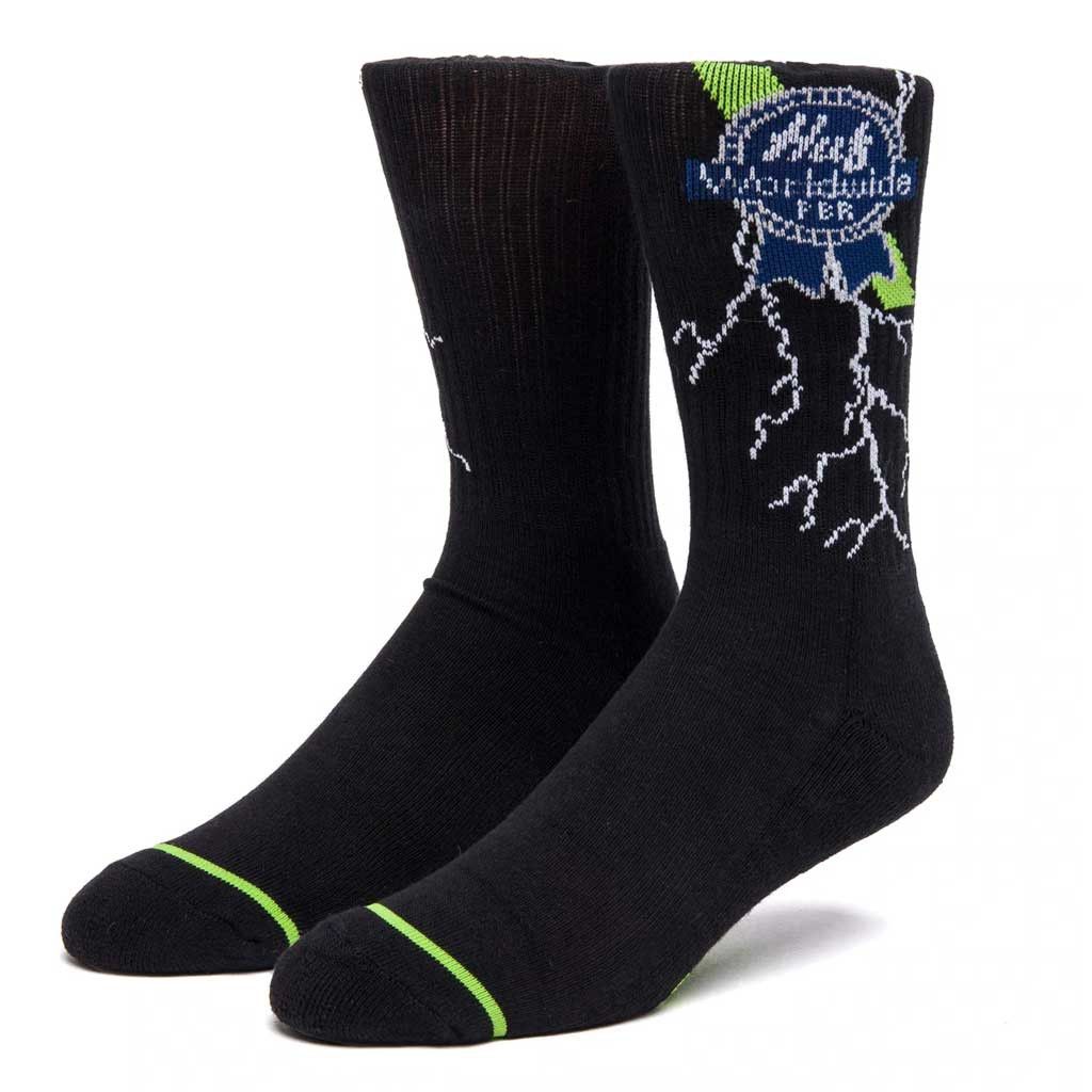 Huf *RARE* New HUF x PBR Pabst Blue Ribbon Lightning Logo Socks Size ONE SIZE - 4 Thumbnail