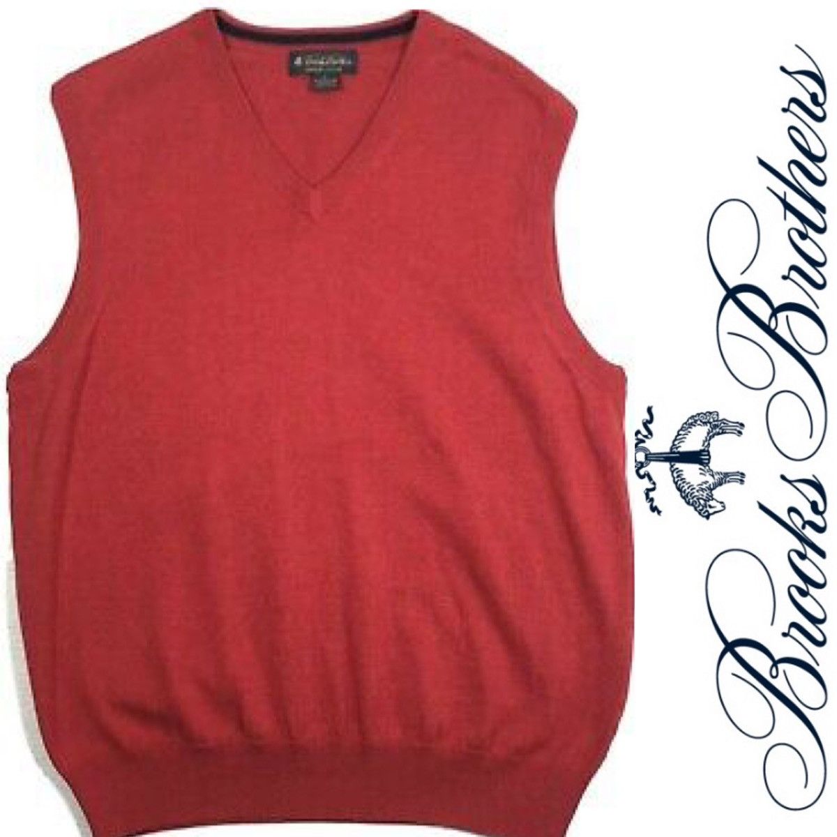 Brooks Brothers VTG 90s Brooks Brothers Red Supima Cotton Pullover Vest Sz L Size US L / EU 52-54 / 3 - 1 Thumbnail