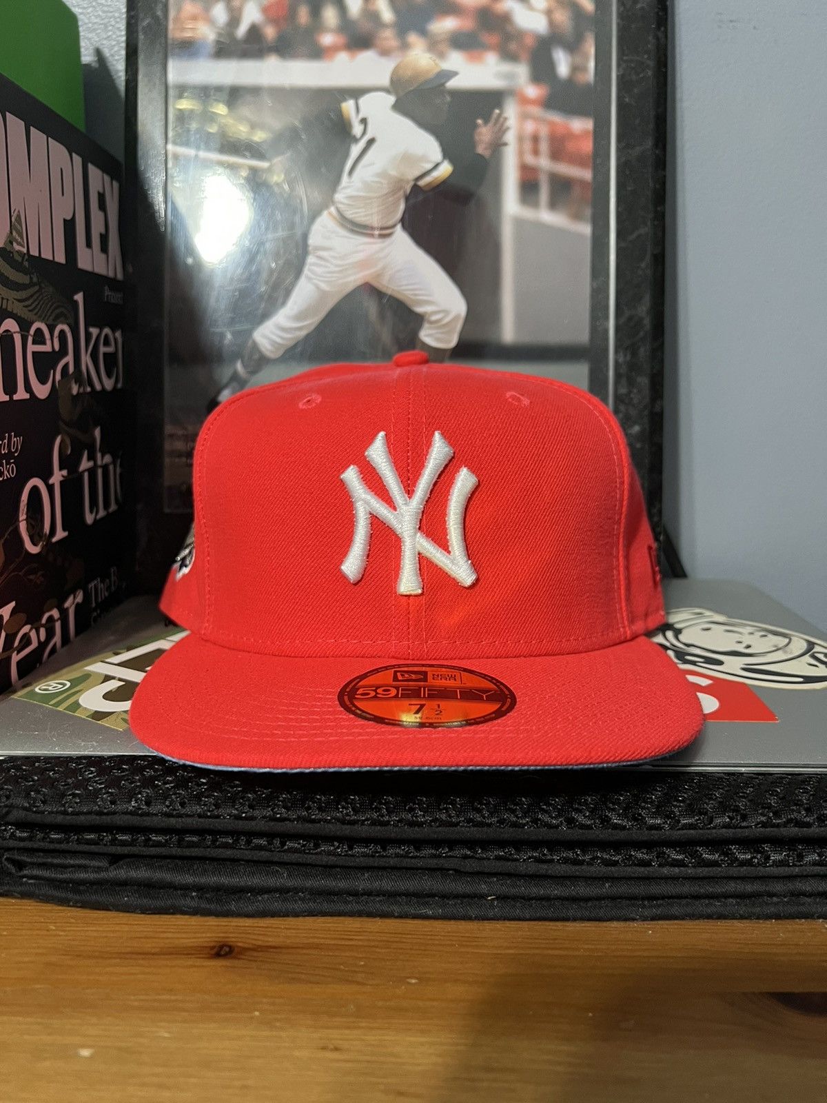 New Era Jae Tips x City Jeans New York Yankee Subway Series quot;THE WIZquot; 59Fifty Fitted Hat Grey/Red