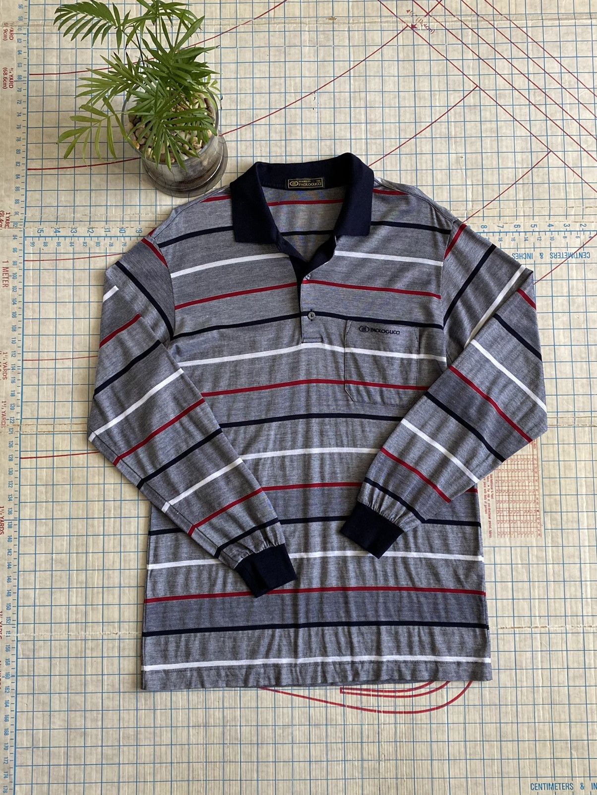 Vintage long sleeve polo sales