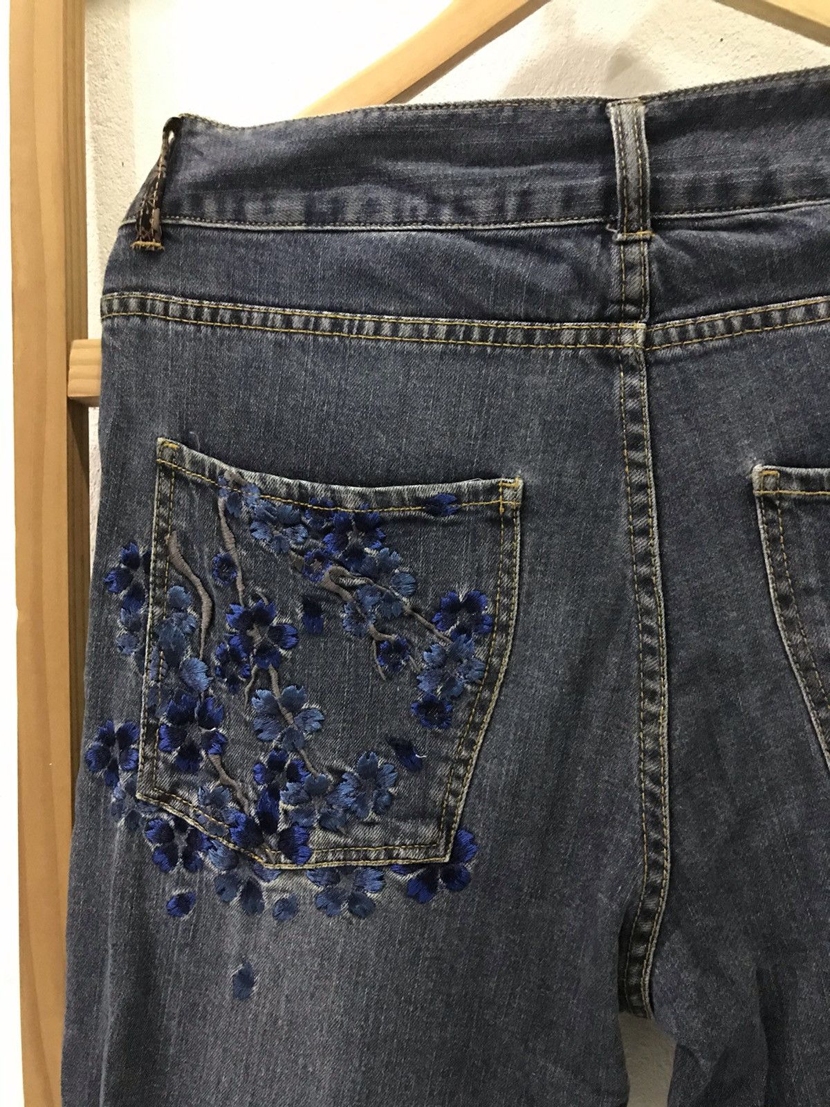 Japanese Brand Oriental Flavor Sakura Embroidery Denim Size US 34 / EU 50 - 6 Thumbnail