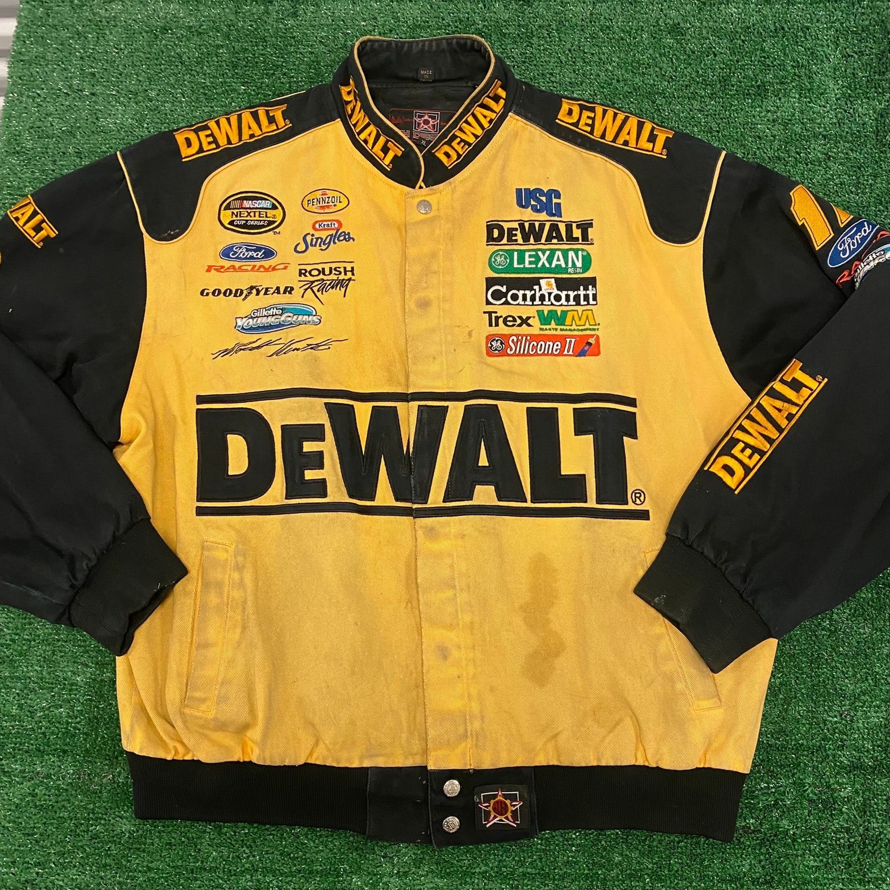 image of Dewalt Vintage Nascar Racing Jacket in Yellow, Men's (Size XL)