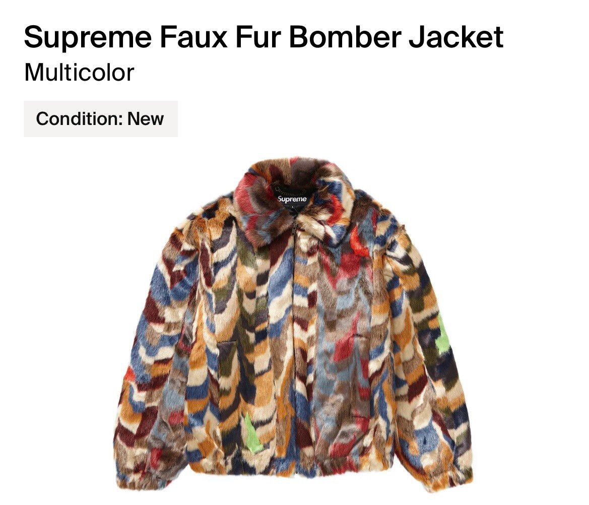 Supreme Faux Fur Bomber Jacket Multicolor