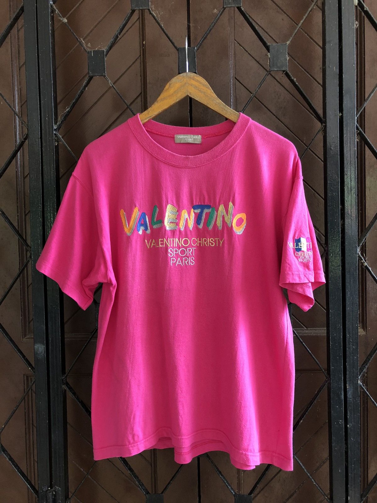 Valentino × Vintage Vintage Valentino Christy Multicolour Embrodery Tee Size US L / EU 52-54 / 3 - 1 Thumbnail