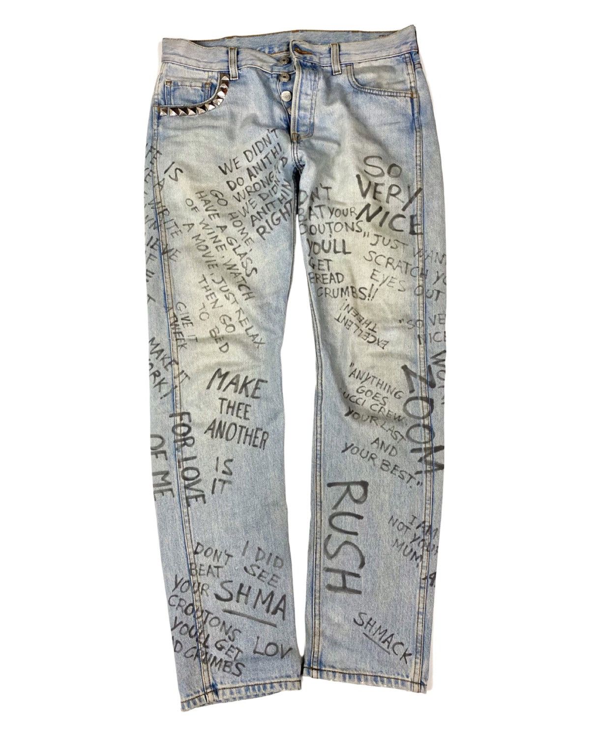 GUCCI 17SS PRINTED CHLORINE PUNK JEANS - パンツ