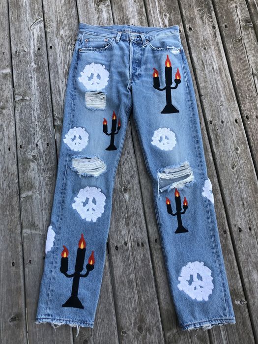 Levi's Denim Tears Virgil Abloh Levi's Embroidered 501 Jeans | Grailed