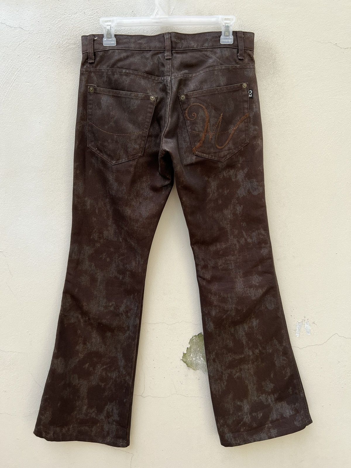Morgan Homme Vintage 2000s Morgan Homme Japan Abstract Print Flare Jeans Size US 29 - 13 Thumbnail