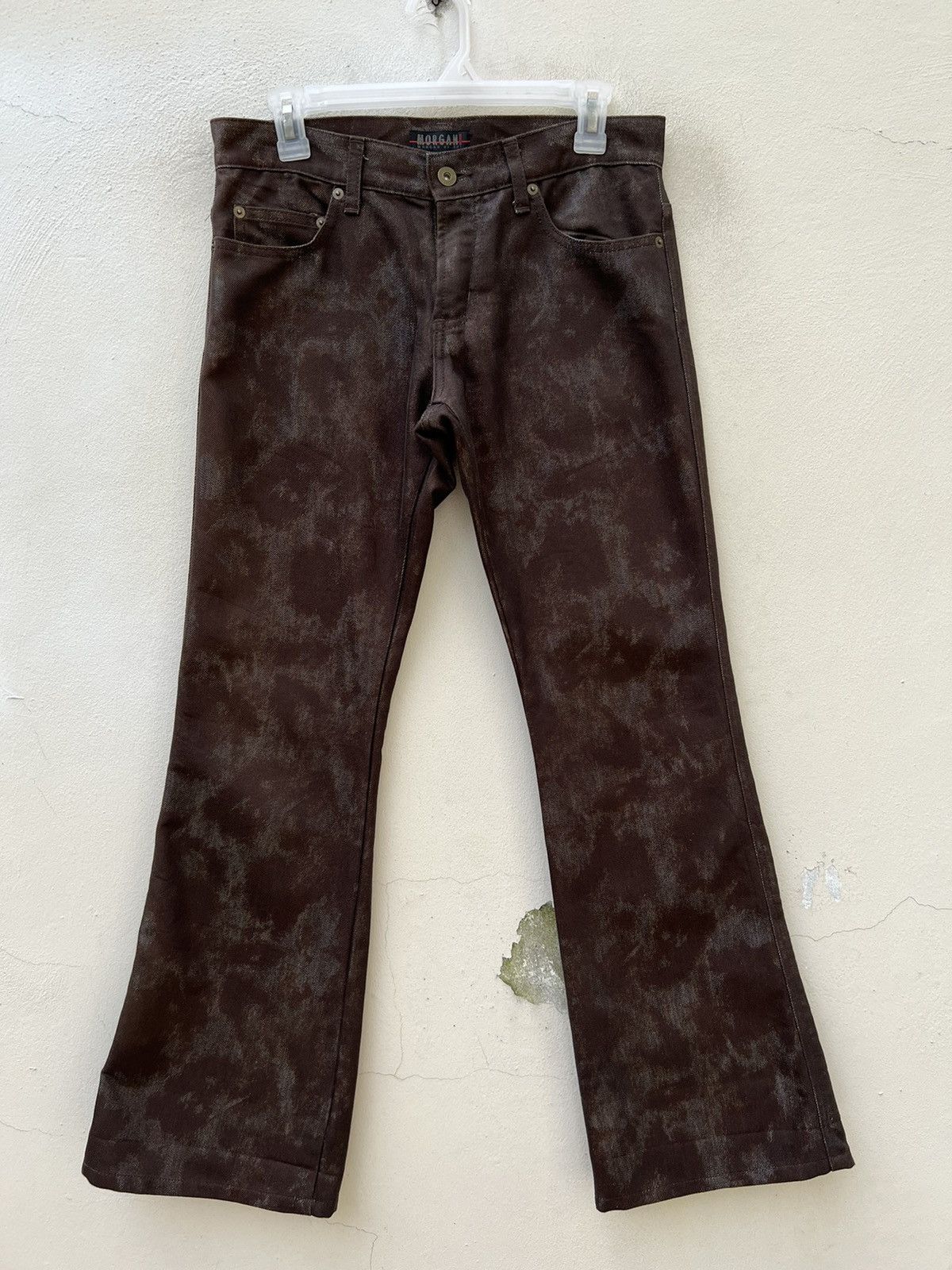 Morgan Homme Vintage 2000s Morgan Homme Japan Abstract Print Flare Jeans Size US 29 - 6 Thumbnail