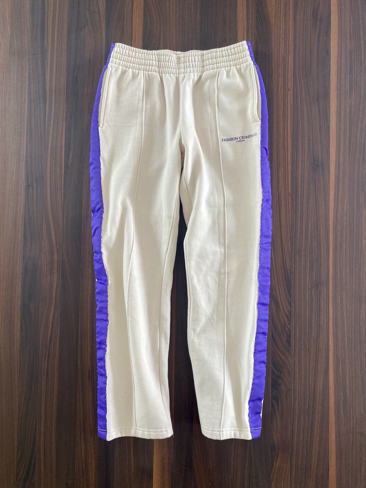 Fashion Criminal Cream and Purple Sweatpants (S)