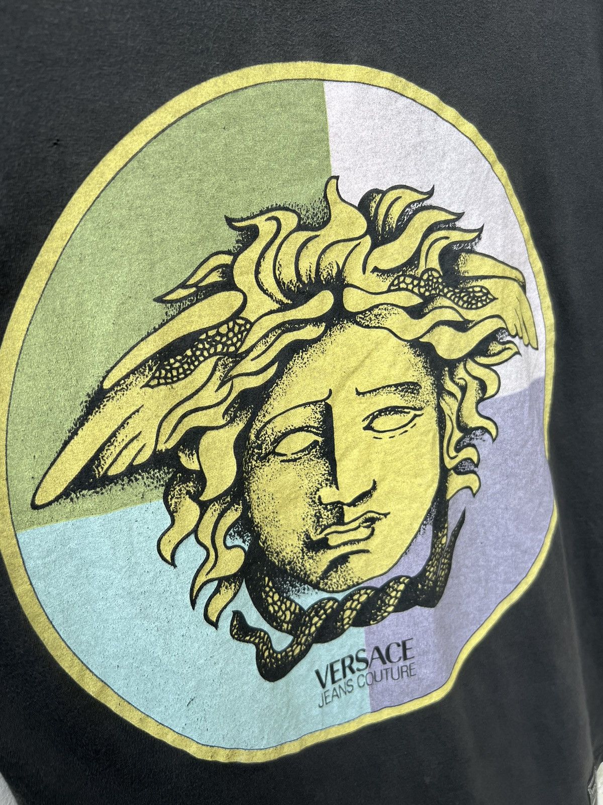 Versace Jeans Couture × Vintage Vintage Versace Medusa Head Faded Black Nicely Trashed tee Size US M / EU 48-50 / 2 - 4 Thumbnail
