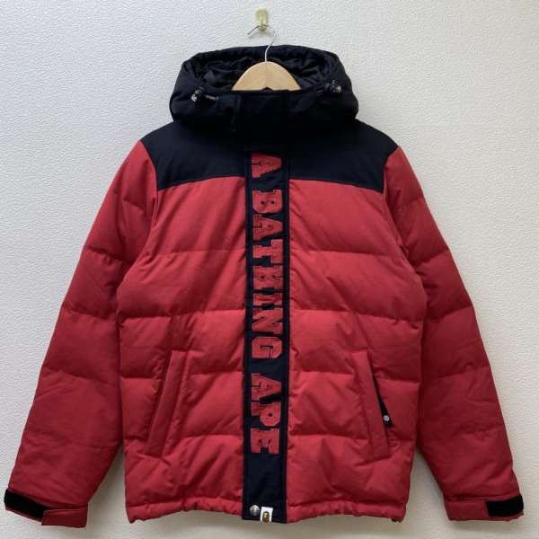 Light Jackets Red x Black Down Logo Embroidery Parka