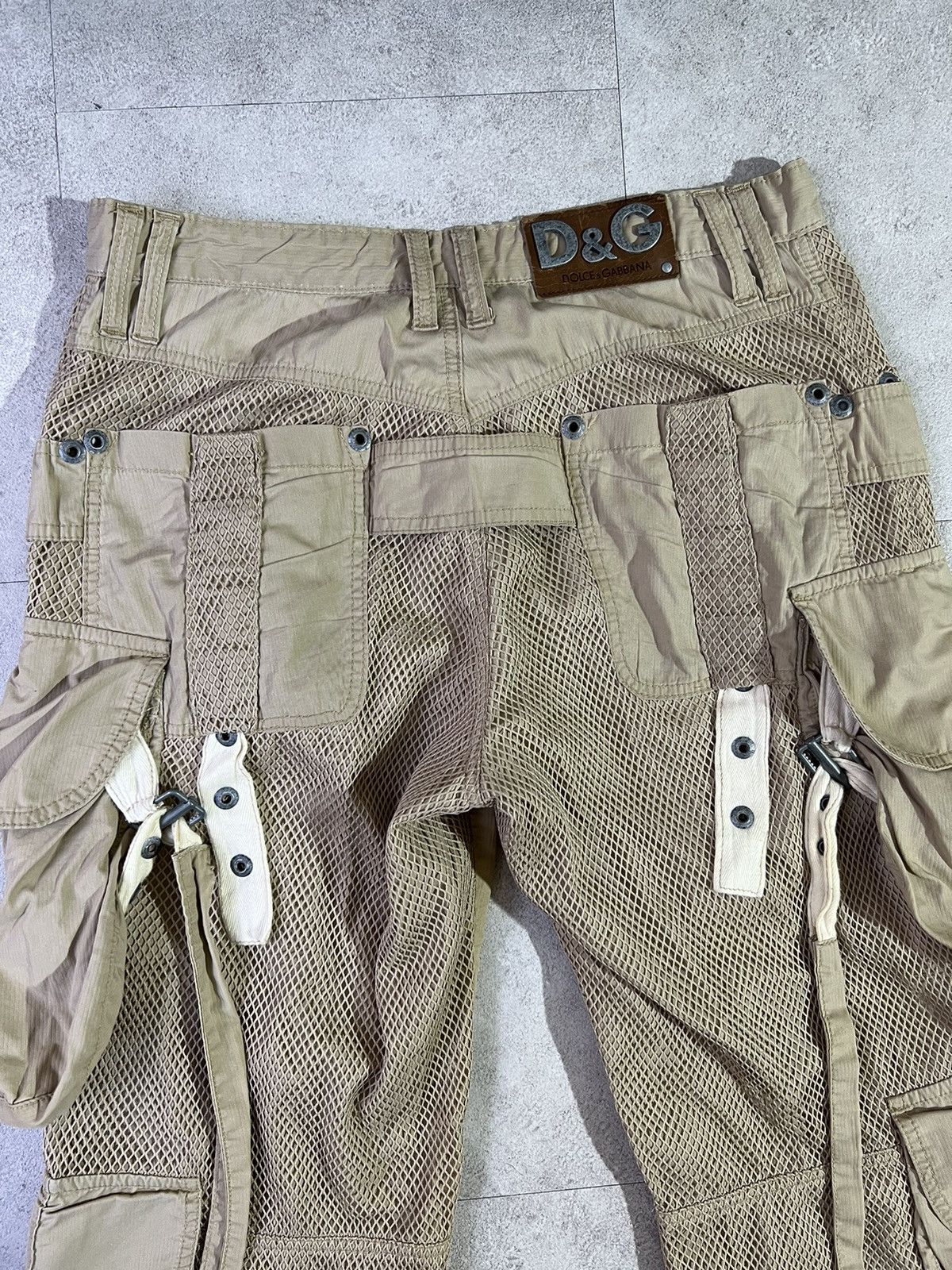 Dolce & Gabbana S/S 2003 Mesh Layered Parachute Bondage Cargos Size US 32 / EU 48 - 4 Thumbnail