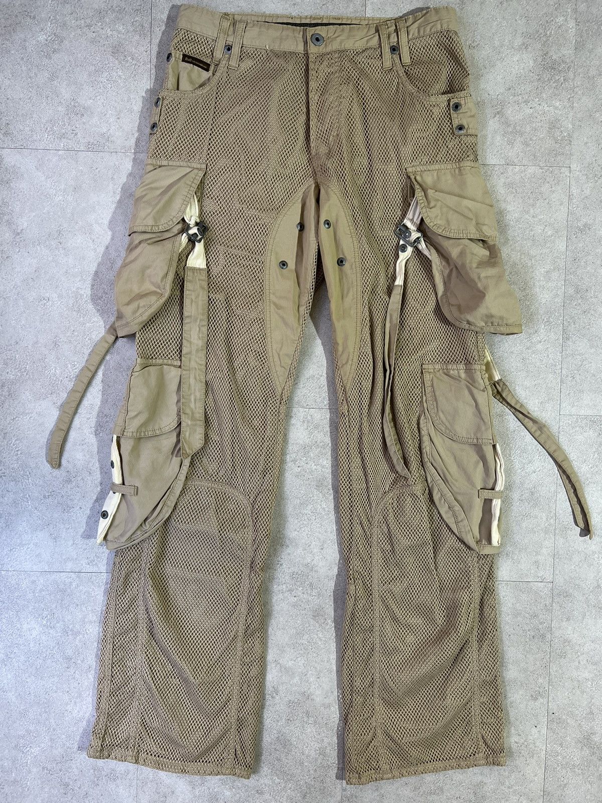 Dolce & Gabbana S/S 2003 Mesh Layered Parachute Bondage Cargos Size US 32 / EU 48 - 1 Thumbnail