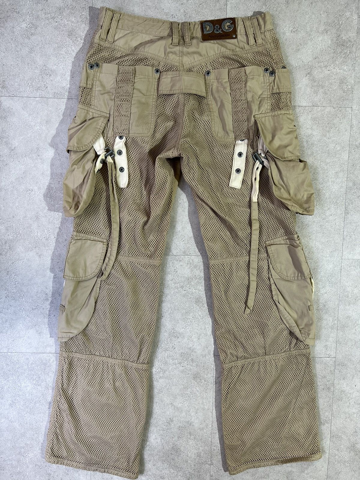 Dolce & Gabbana S/S 2003 Mesh Layered Parachute Bondage Cargos Size US 32 / EU 48 - 2 Thumbnail