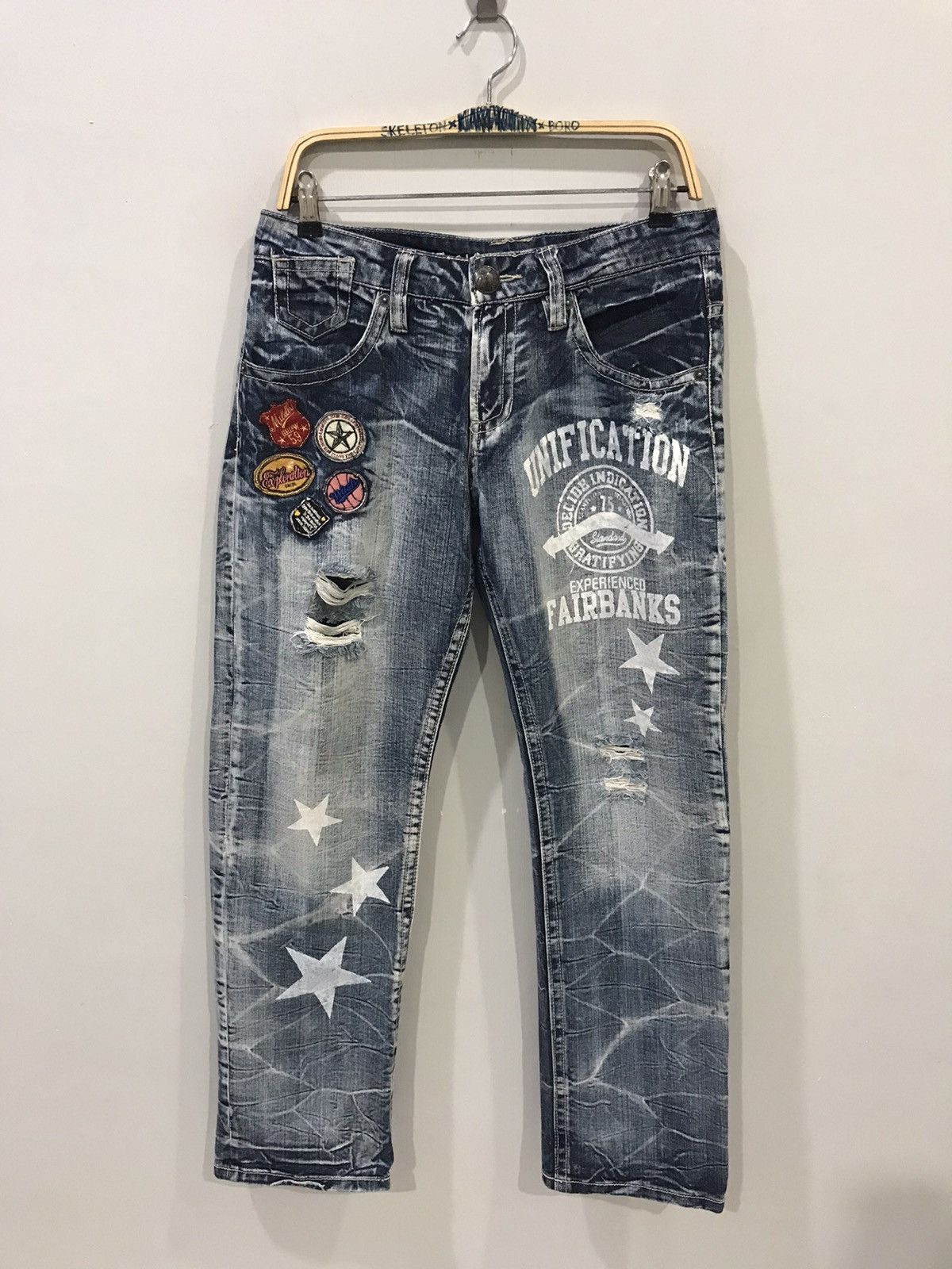Japanese Brand × Seditionaries Vintage Standard Patches Over Print Unisex Distressed Denim Size US 32 / EU 48 - 1 Thumbnail