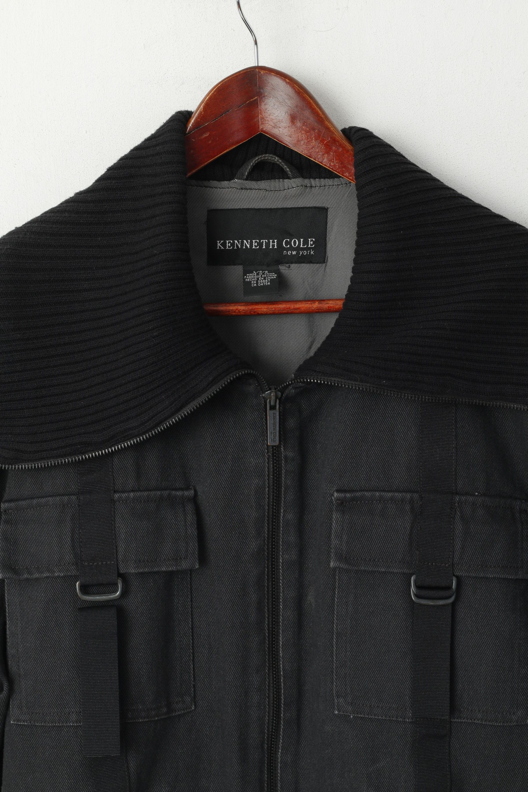 Kenneth Cole Kenneth Cole Men L Jacket Black Cotton Denim Zip Up 6750 Size US L / EU 52-54 / 3 - 3 Thumbnail