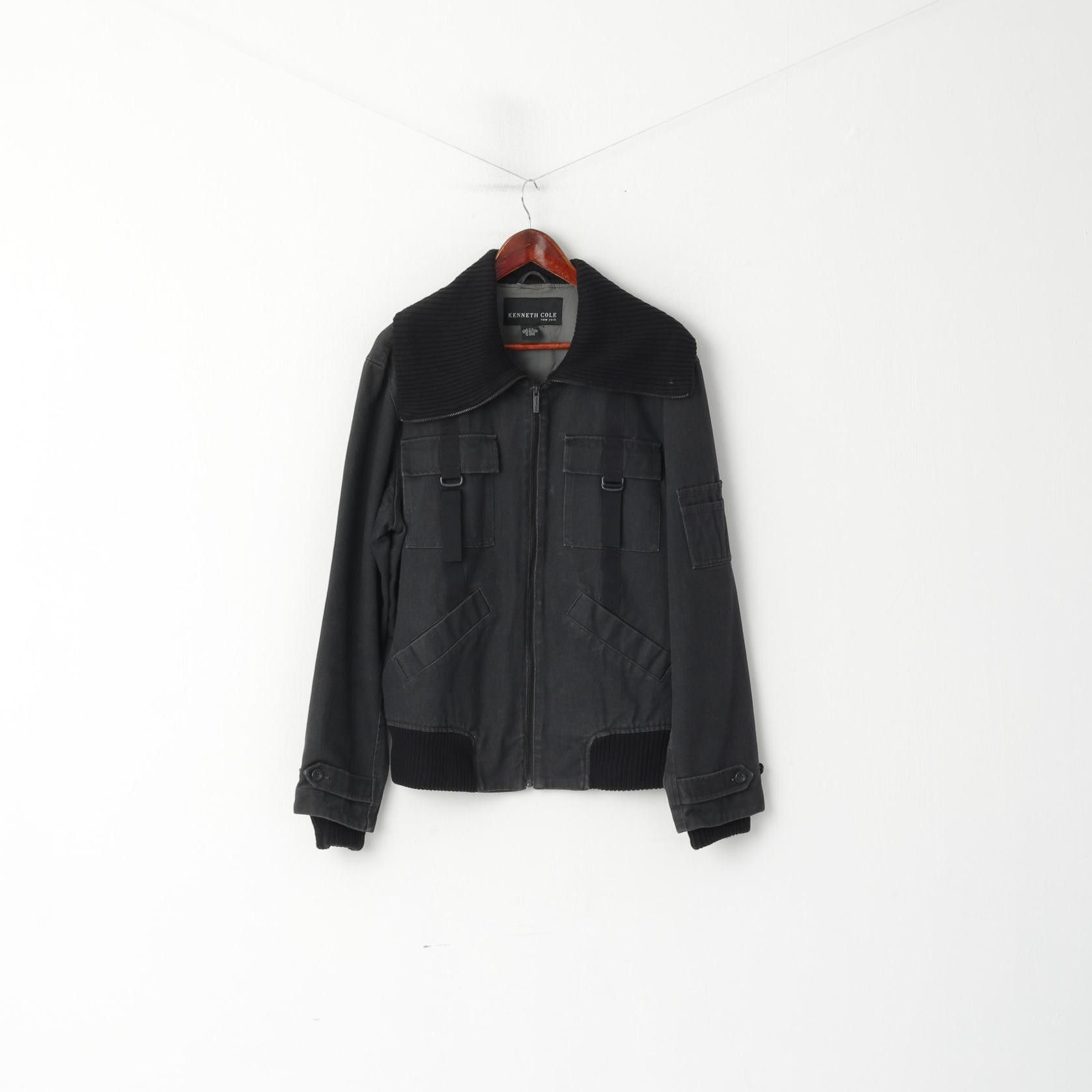 Kenneth Cole Kenneth Cole Men L Jacket Black Cotton Denim Zip Up 6750 Size US L / EU 52-54 / 3 - 2 Thumbnail