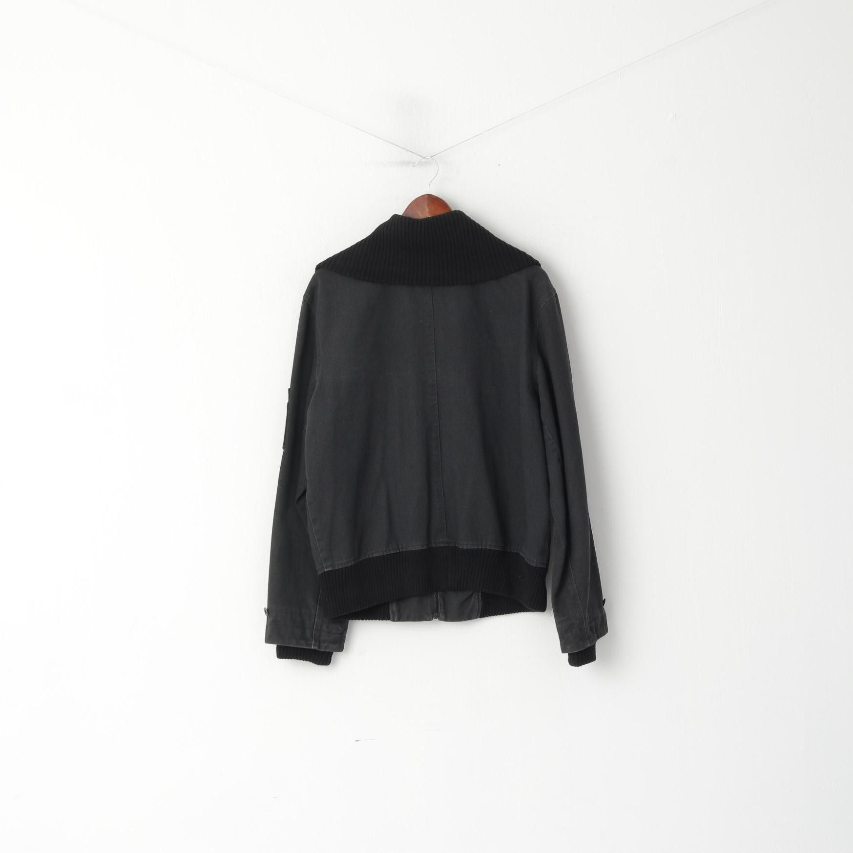 Kenneth Cole Kenneth Cole Men L Jacket Black Cotton Denim Zip Up 6750 Size US L / EU 52-54 / 3 - 8 Thumbnail