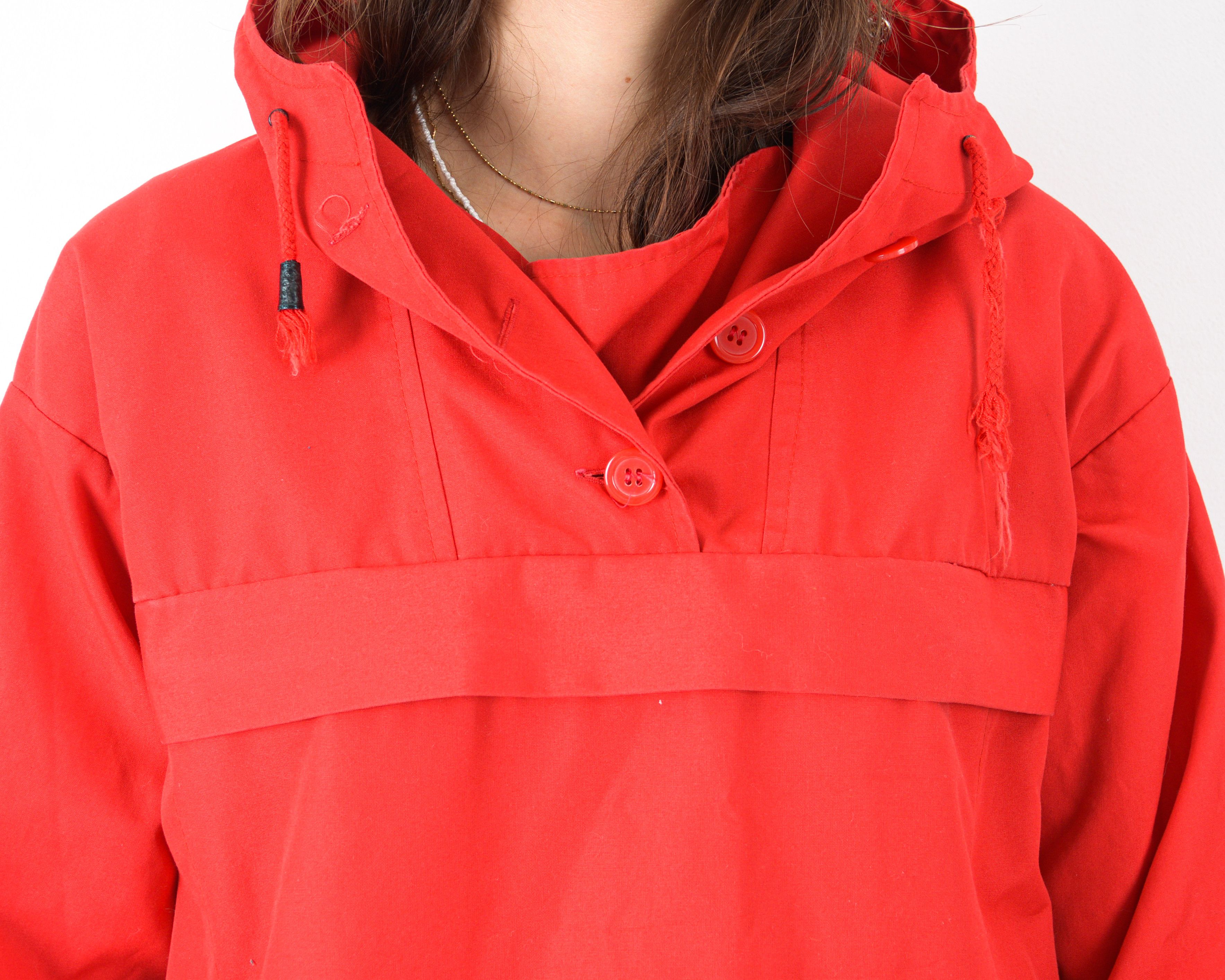 Other × Vintage Light Jacket Coat UK 10 Pullover Hood Front Pocket US 6 VTG Size S / US 4 / IT 40 - 5 Thumbnail