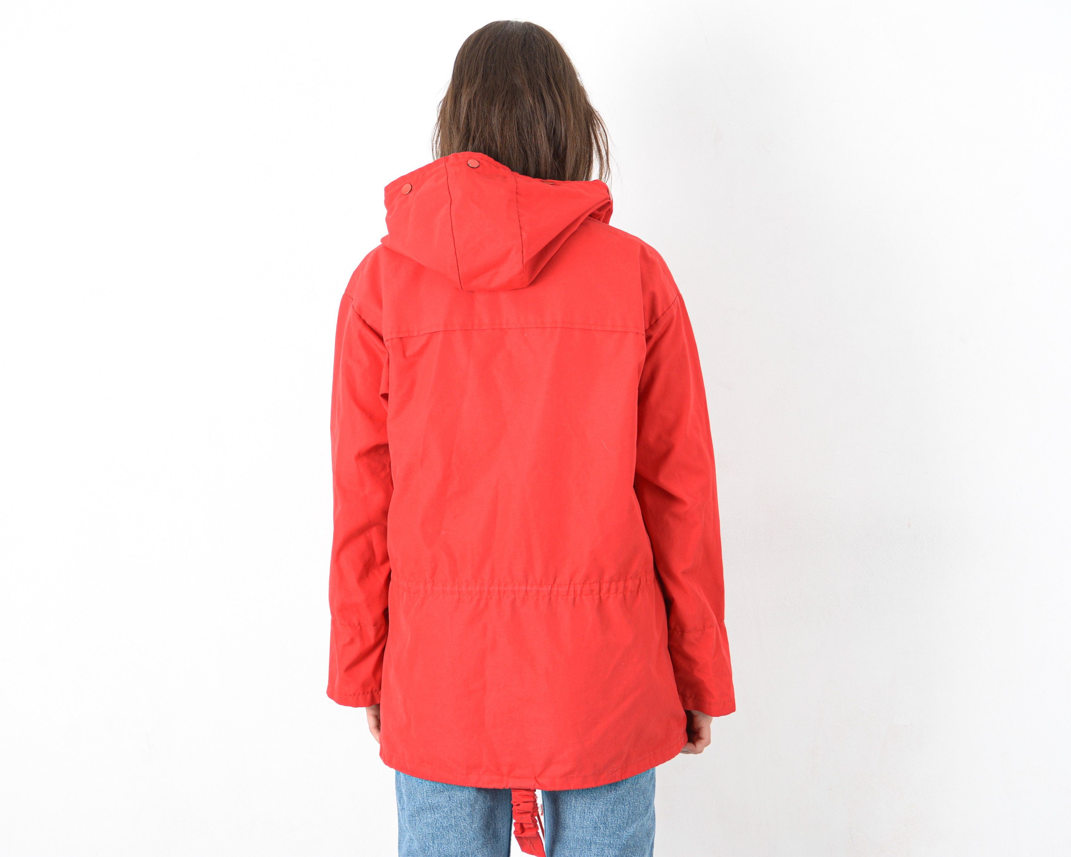 Other × Vintage Light Jacket Coat UK 10 Pullover Hood Front Pocket US 6 VTG Size S / US 4 / IT 40 - 4 Thumbnail
