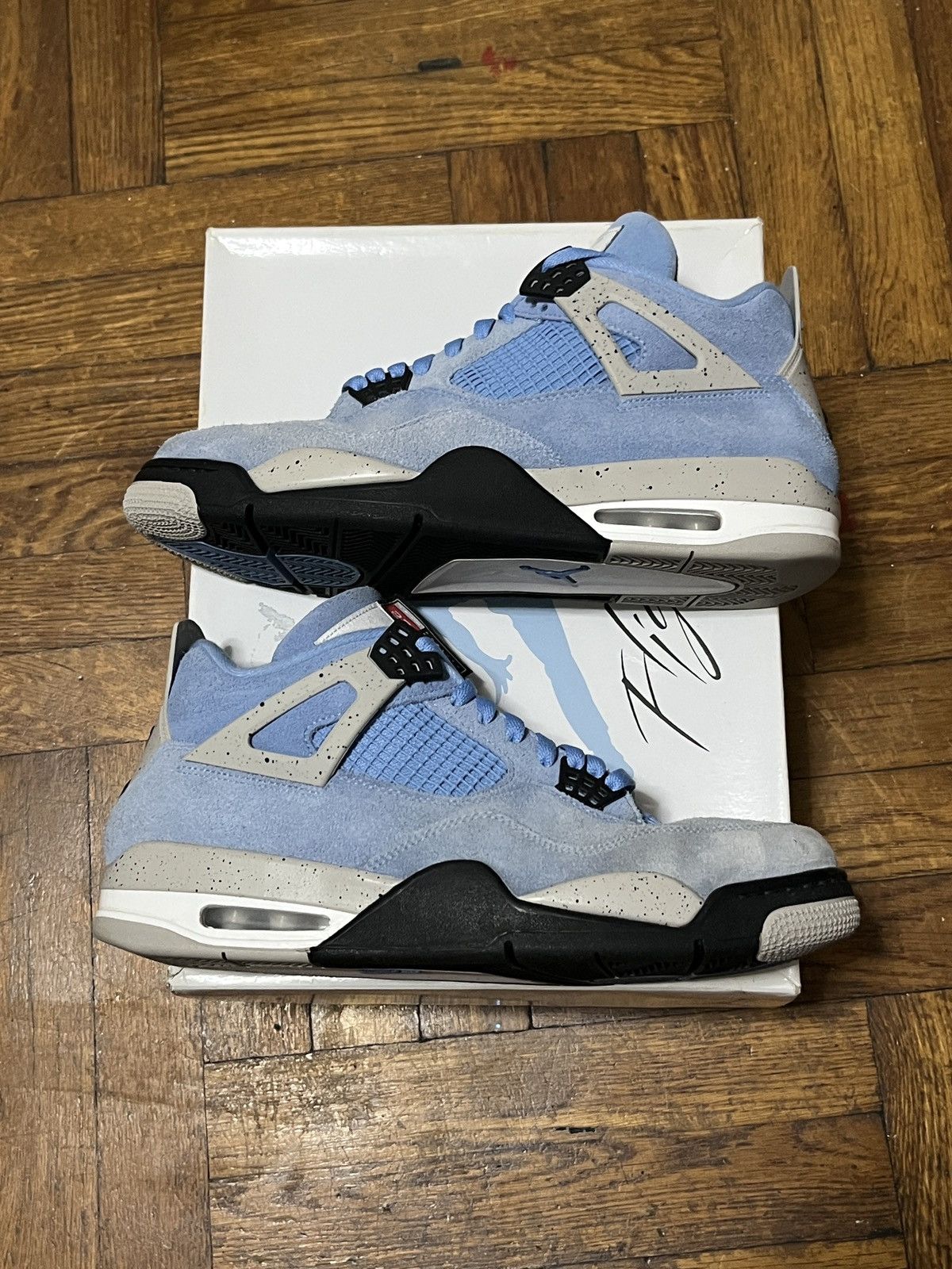Jordan Brand × Nike Air Jordan 4 Retro University Blue Size 12 Used Size US 12 / EU 45 - 2 Thumbnail