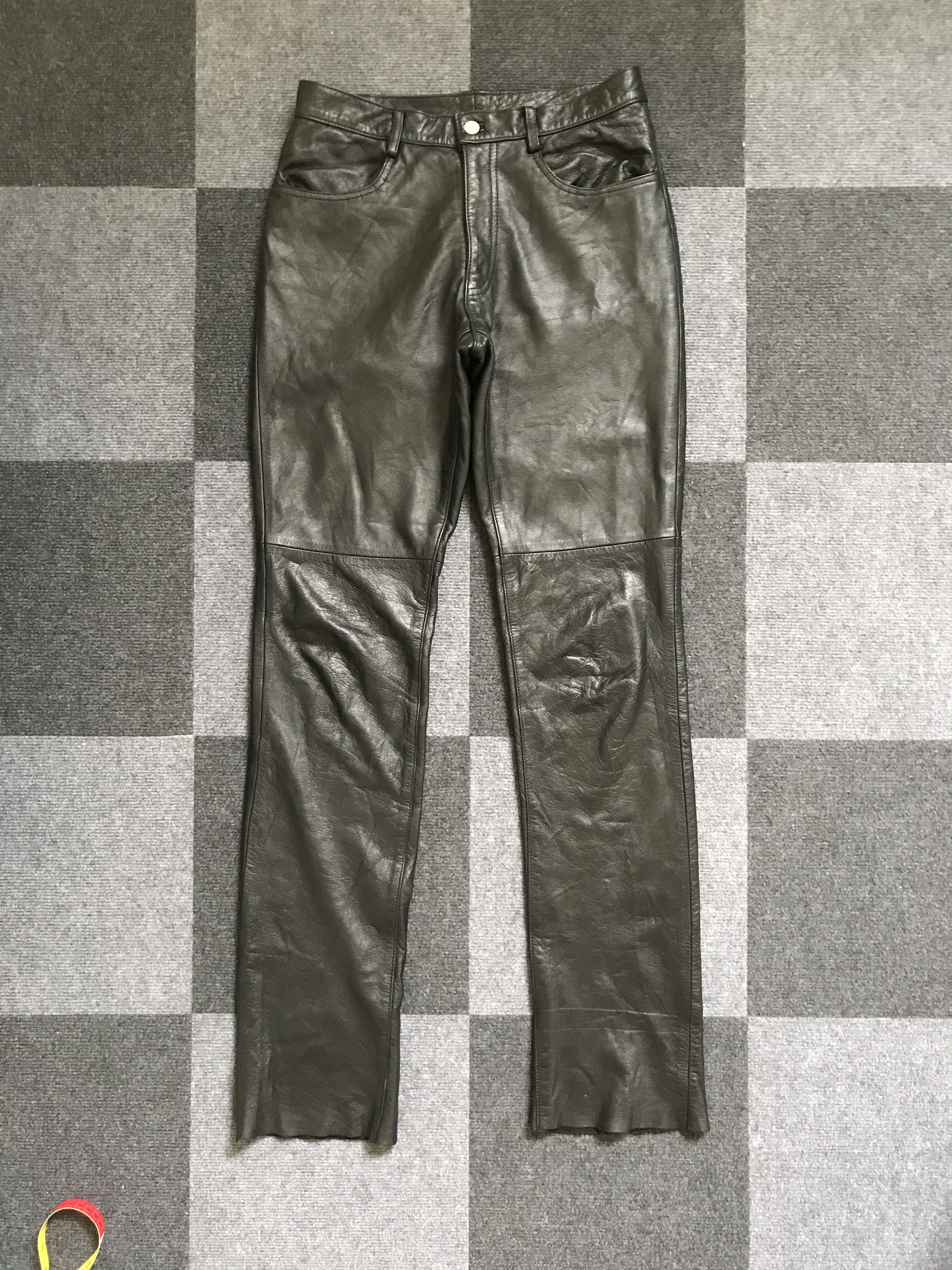 Genuine Leather P36 FOUR BARS By RYUICHIRO SHIMAZAKI Cowhide Leather Pant Size US 29 - 3 Thumbnail