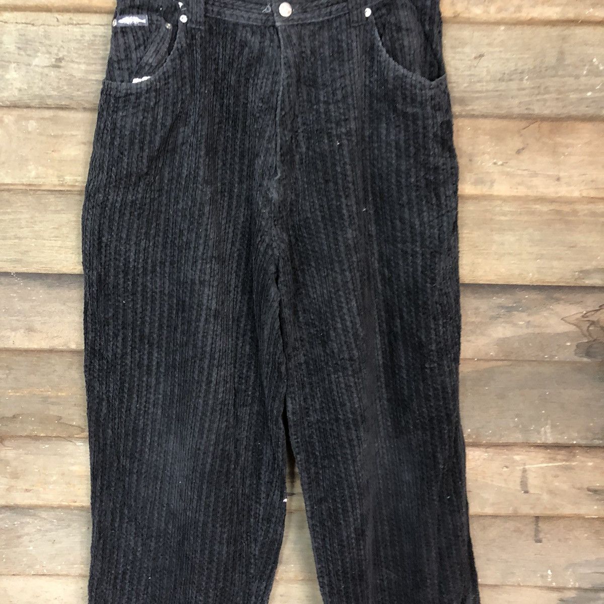 Japanese Brand Bronze Age Black Conduroi Casual Pants #6875 Size US 31 - 2 Thumbnail