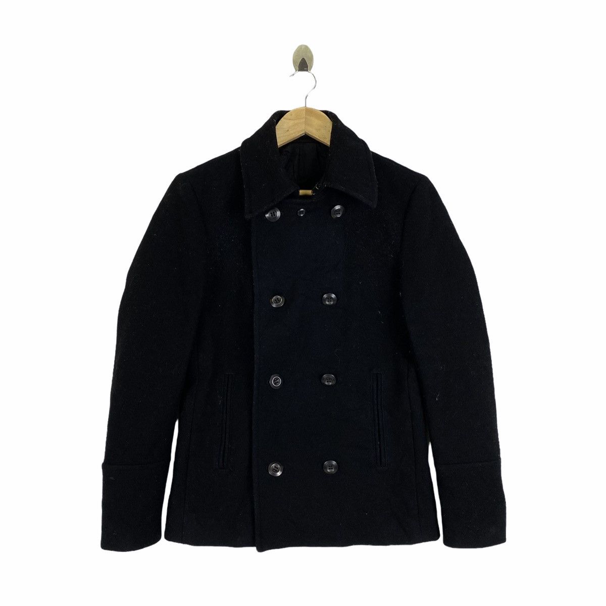 ATTACHMENT Japanese Brand Designer Wool Peacoat Jacket