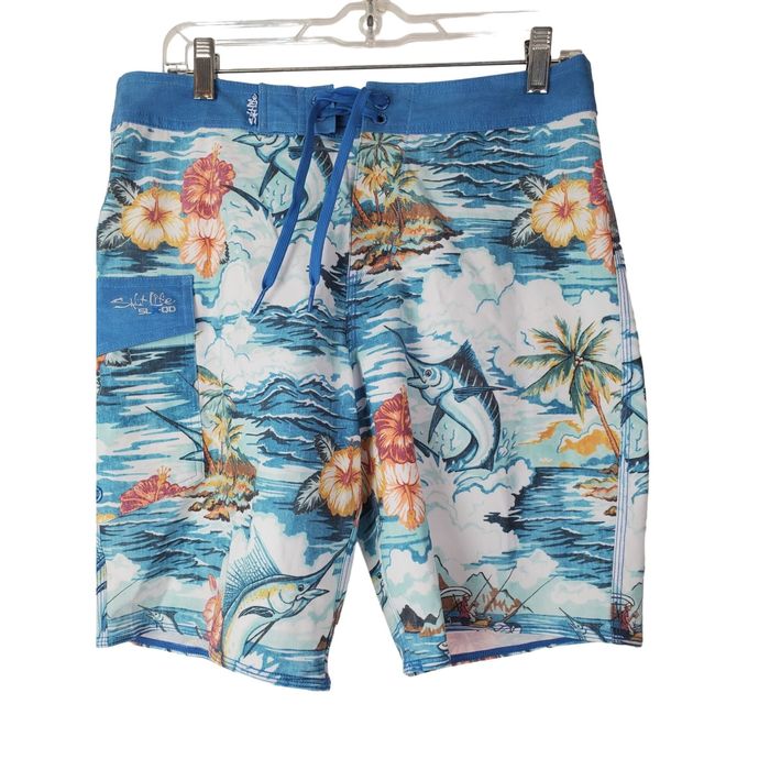 Other NWT Salt Life Mens Marlin Swordfish Tropical Board Shorts Sw ...