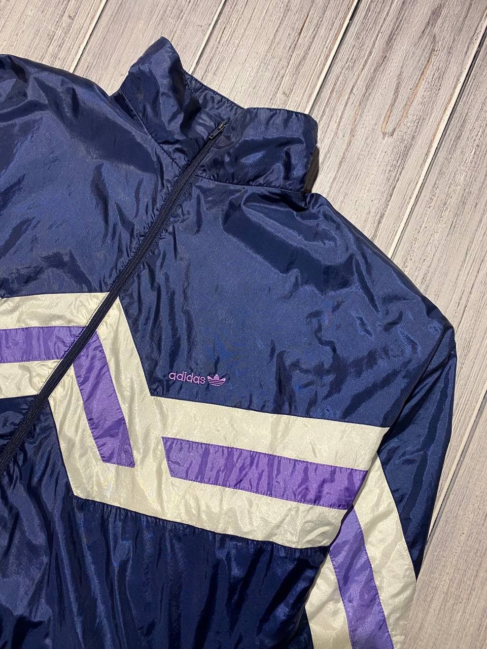 Adidas Vintage Adidas Nylon Jacket 90s Striped Size US L / EU 52-54 / 3 - 3 Thumbnail