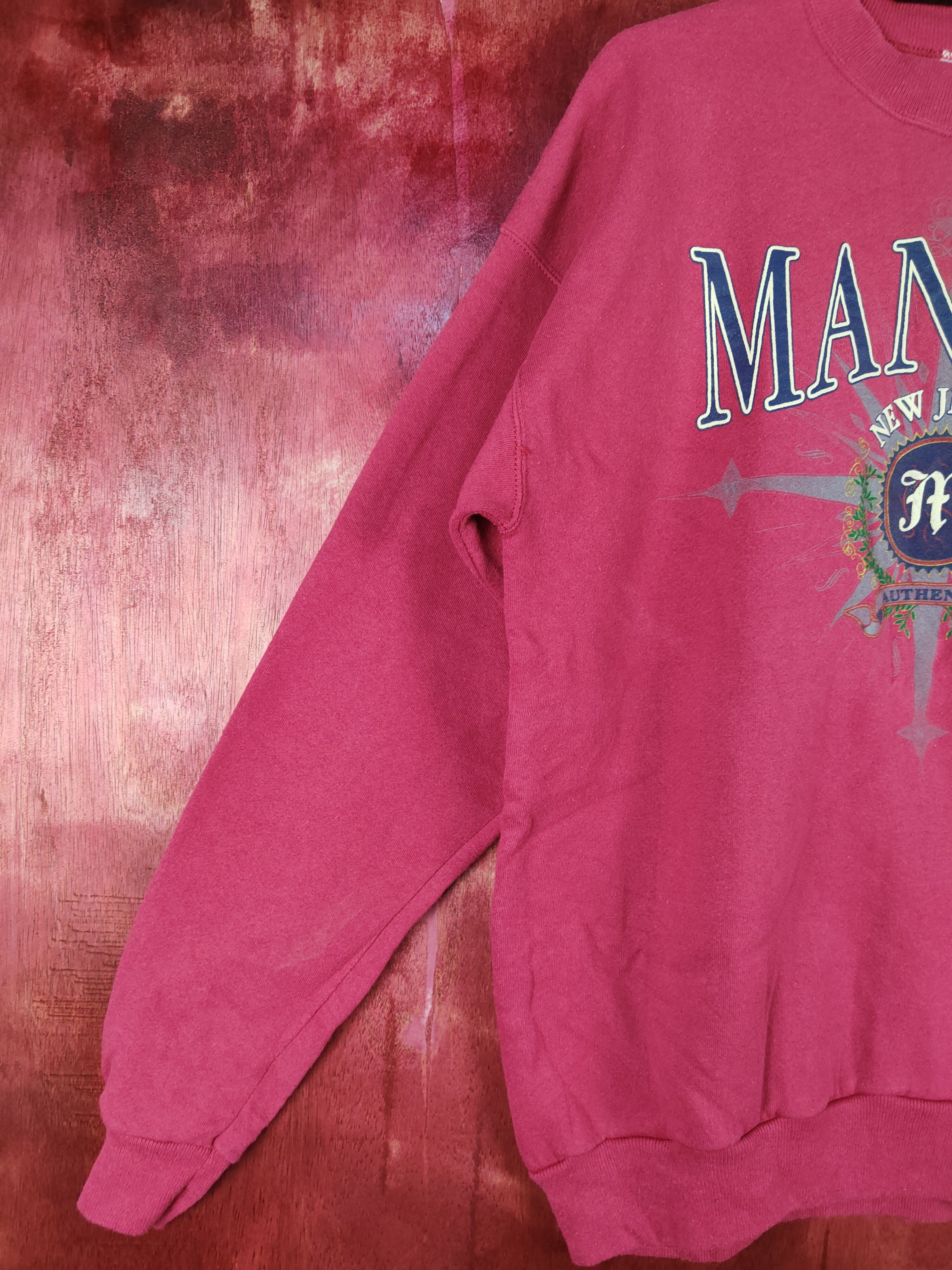 Hanes Hanes Mantua New Jersey vintage Pink Sweatshirt #4821 Size US XL / EU 56 / 4 - 3 Thumbnail