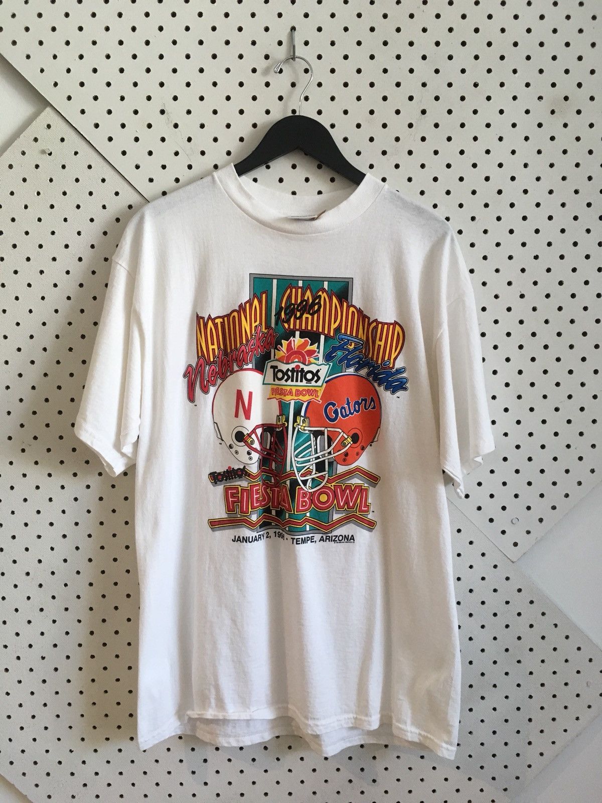 vintage fiesta bowl 1996 nebraska florida ncaa college football tshirt