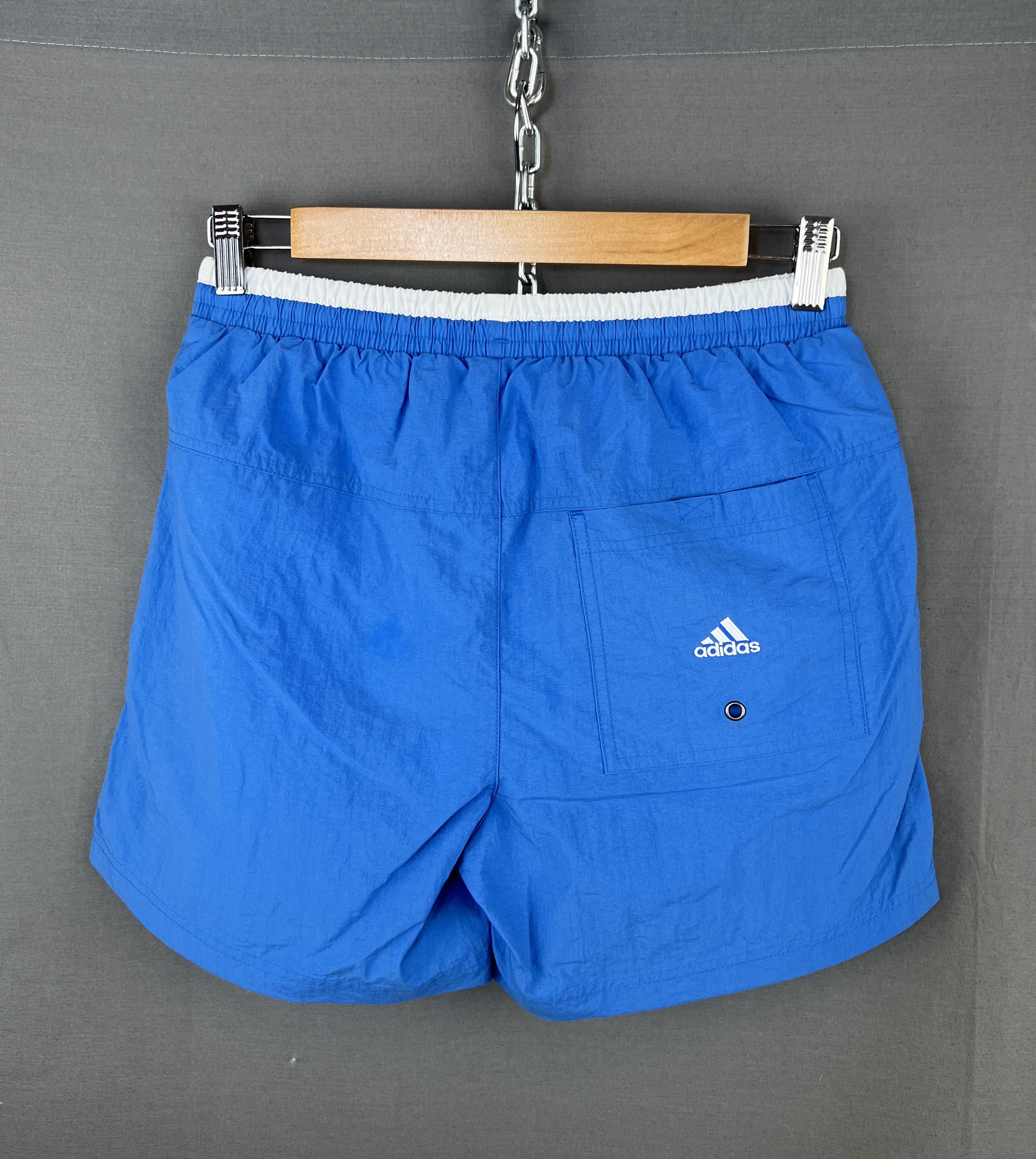 Adidas Vintage Adidas Blue Nylon Swim Shorts 3 Stripes Logo Size US 30 / EU 46 - 2 Thumbnail