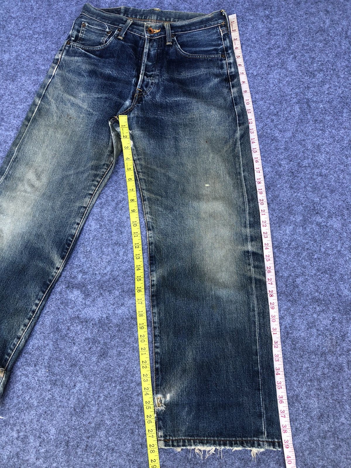 Edwin Last Drop🔥HOT‼️Edwin Selvedge Distressed Denim Size US 30 / EU 46 - 11 Thumbnail