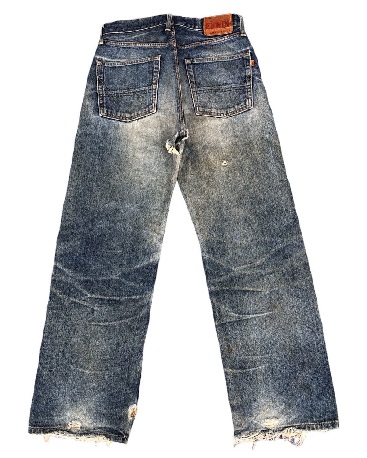 Edwin Last Drop🔥HOT‼️Edwin Selvedge Distressed Denim Size US 30 / EU 46 - 2 Thumbnail