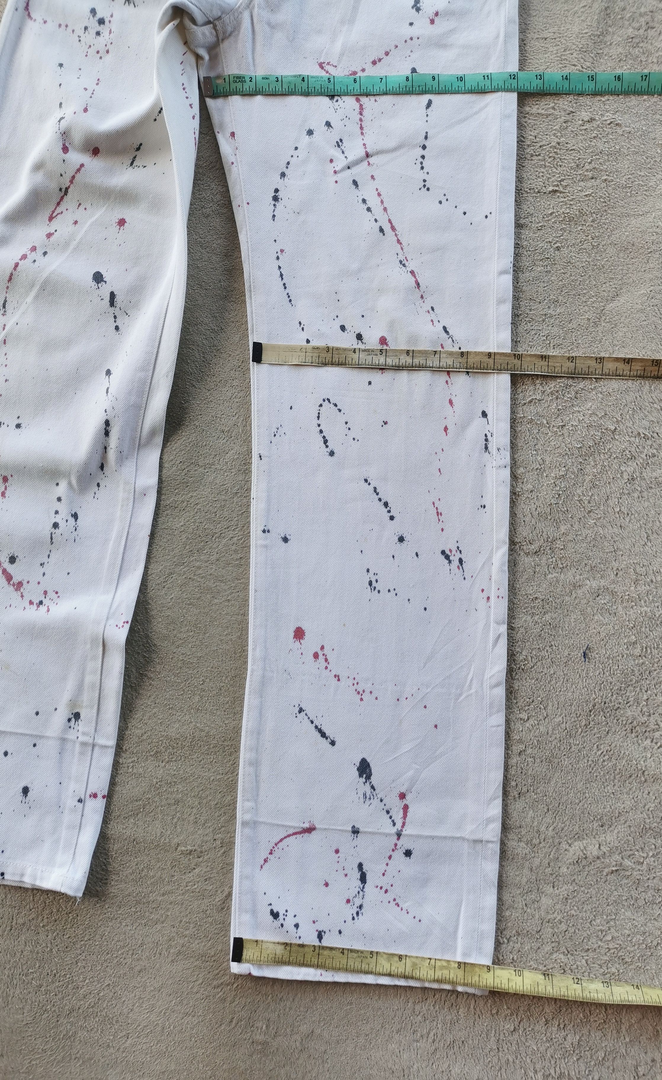 Japanese Brand Paint Splash Art White Jeans Size US 32 / EU 48 - 10 Thumbnail