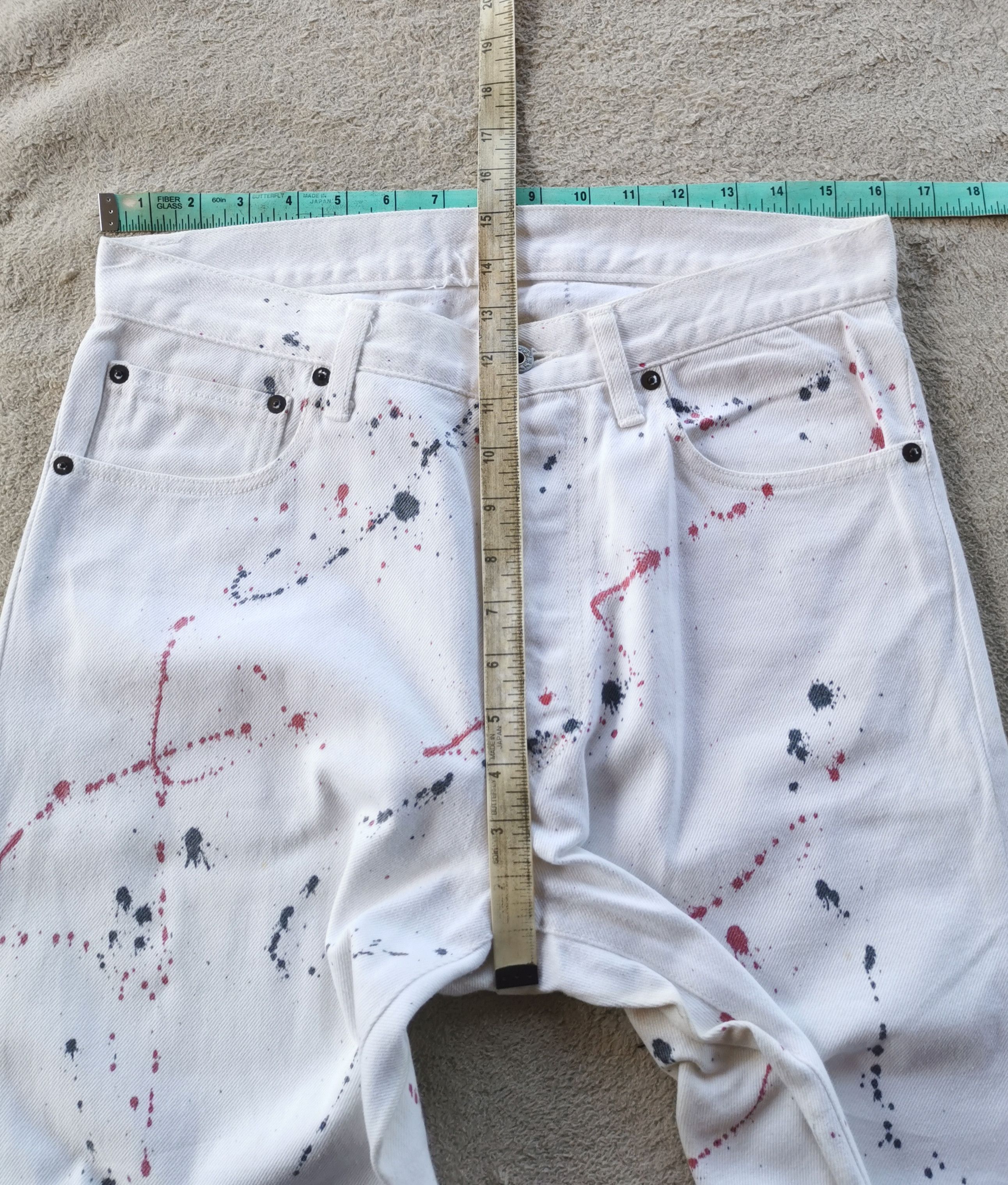 Japanese Brand Paint Splash Art White Jeans Size US 32 / EU 48 - 9 Thumbnail