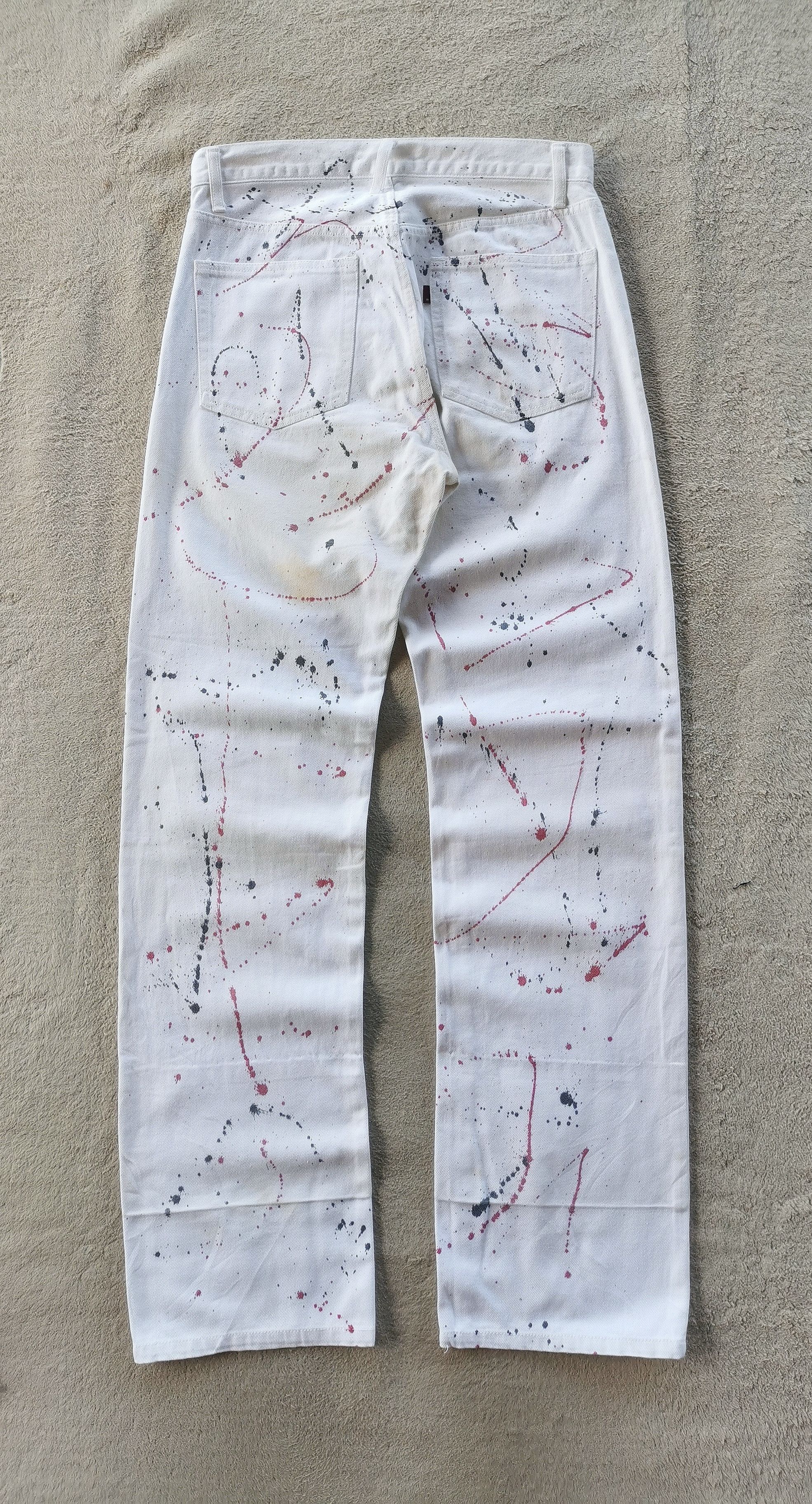 Japanese Brand Paint Splash Art White Jeans Size US 32 / EU 48 - 6 Thumbnail