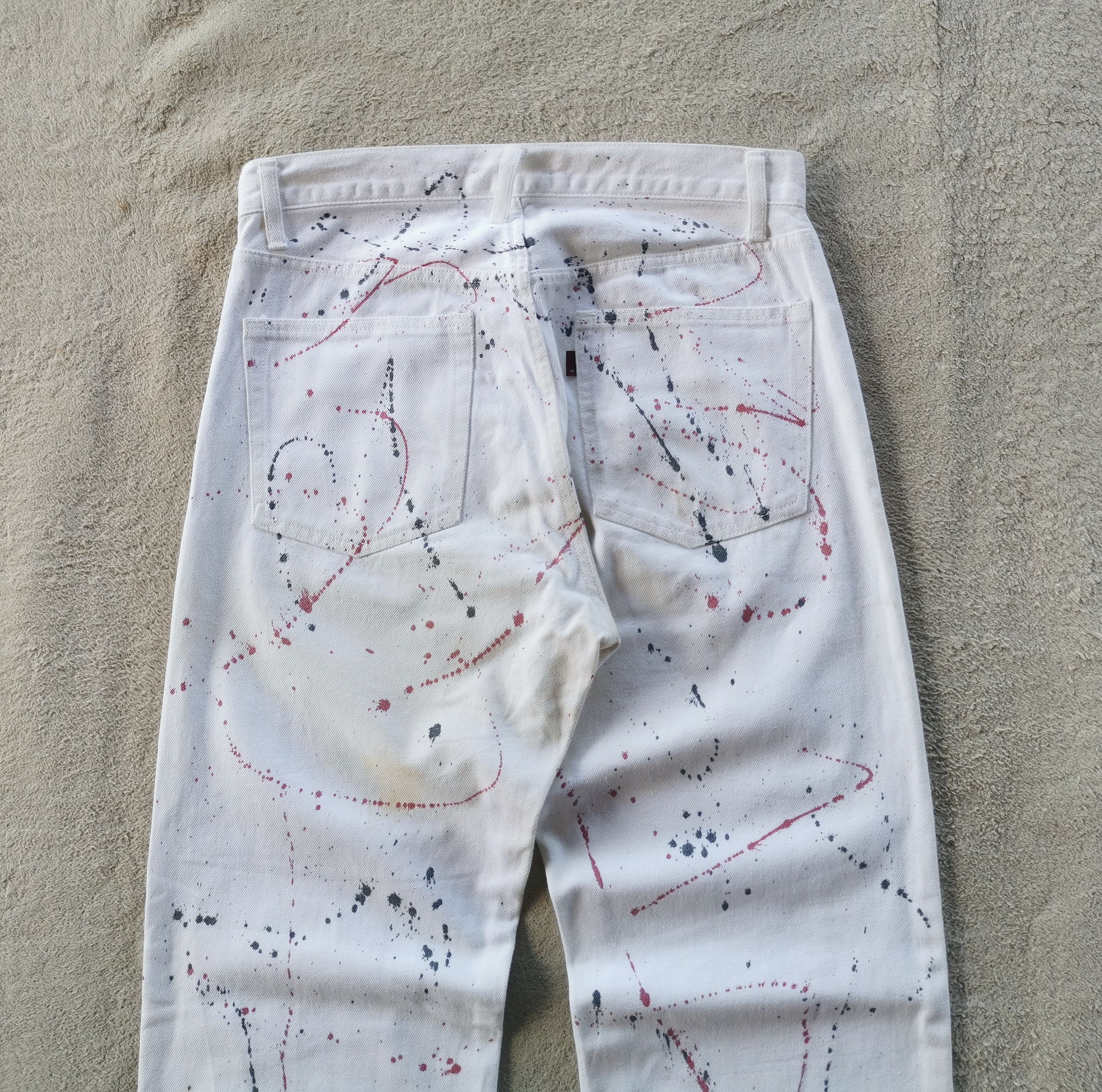 Japanese Brand Paint Splash Art White Jeans Size US 32 / EU 48 - 7 Thumbnail