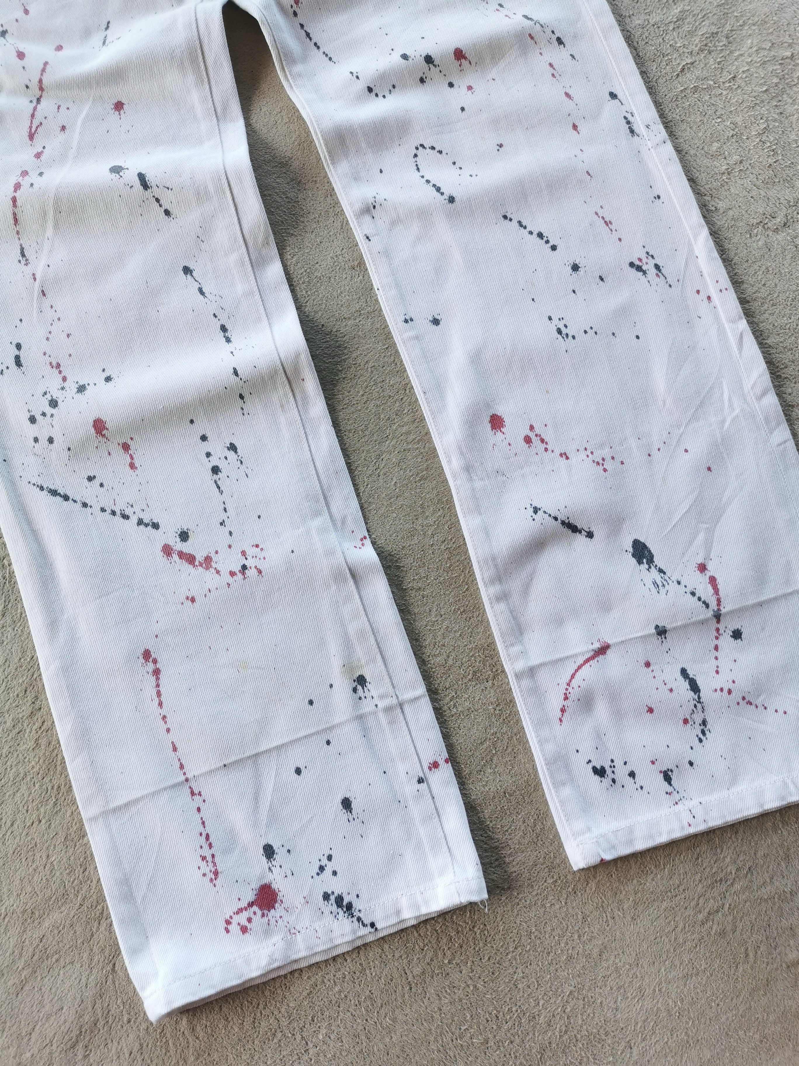 Japanese Brand Paint Splash Art White Jeans Size US 32 / EU 48 - 3 Thumbnail