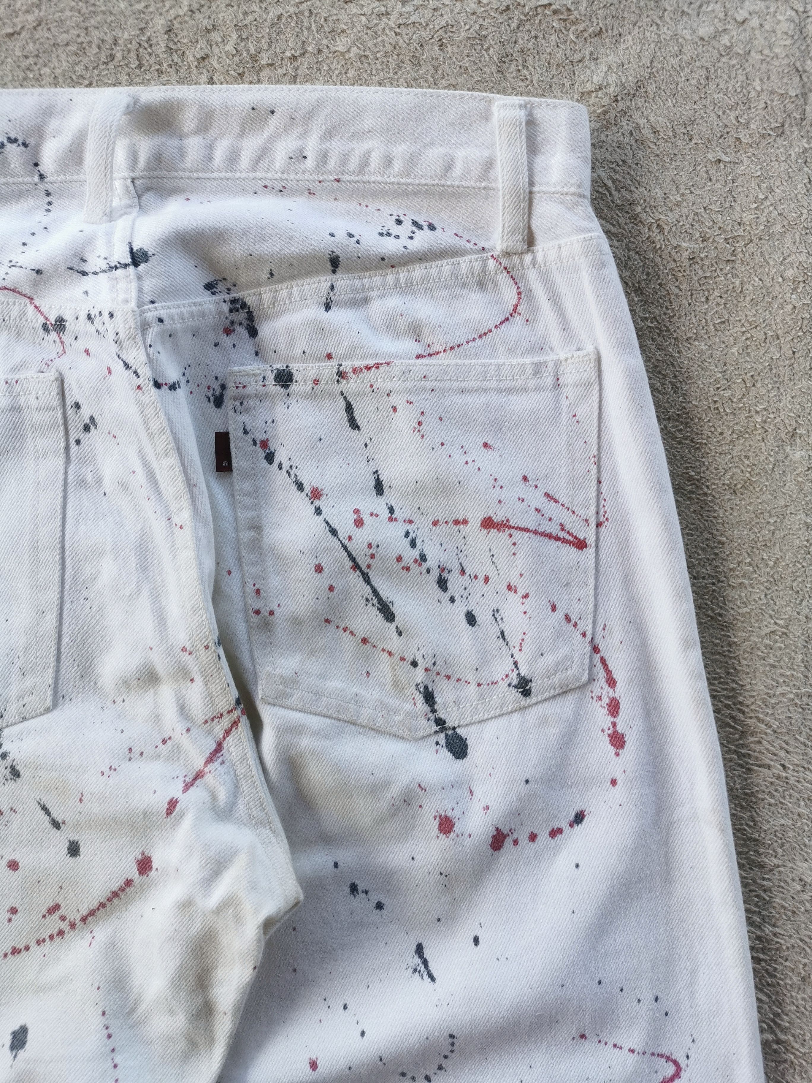 Japanese Brand Paint Splash Art White Jeans Size US 32 / EU 48 - 5 Thumbnail