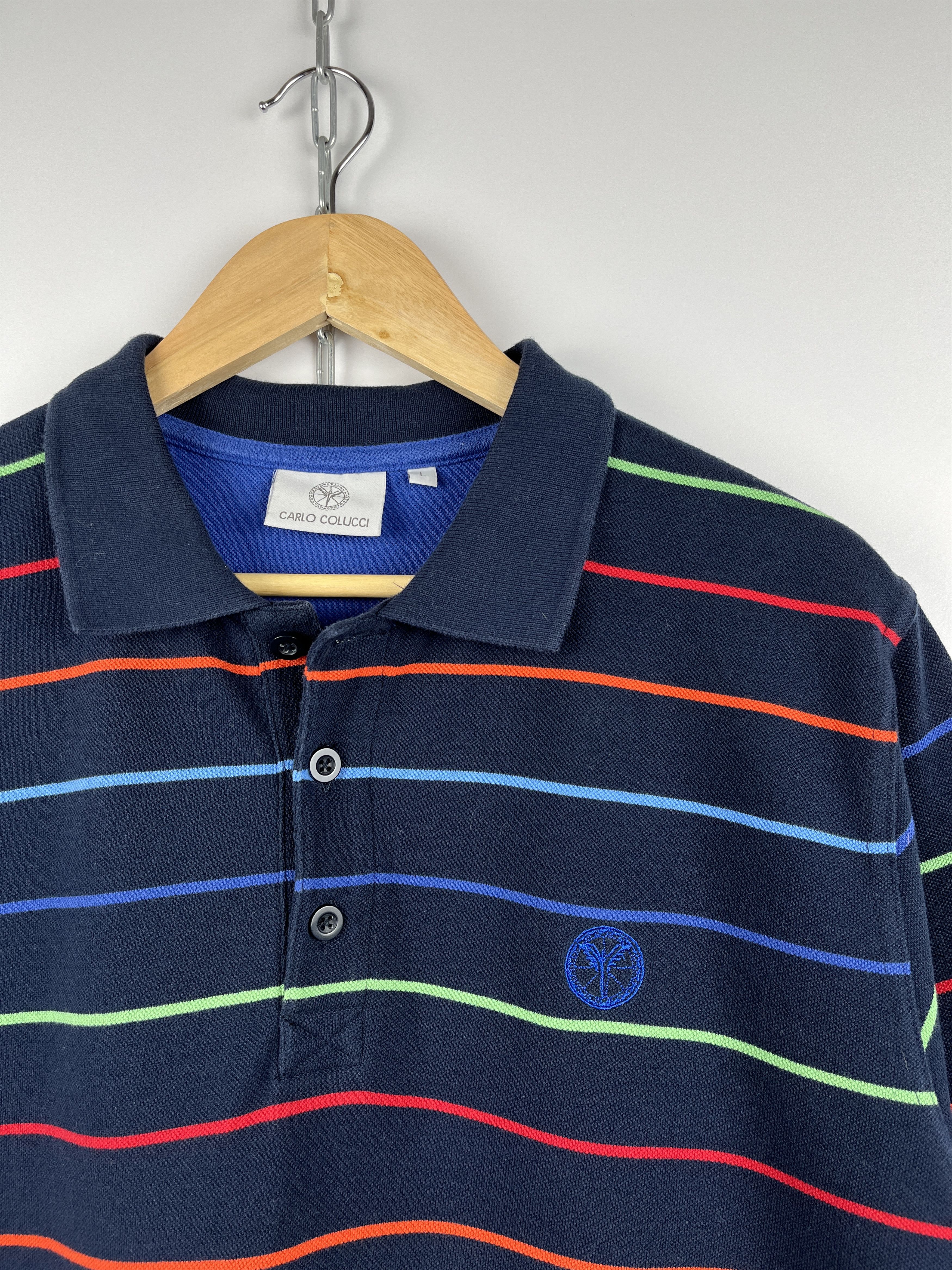 Carlo Colucci Carlo Colucci Striped Polo T-shirt Size US L / EU 52-54 / 3 - 1 Thumbnail