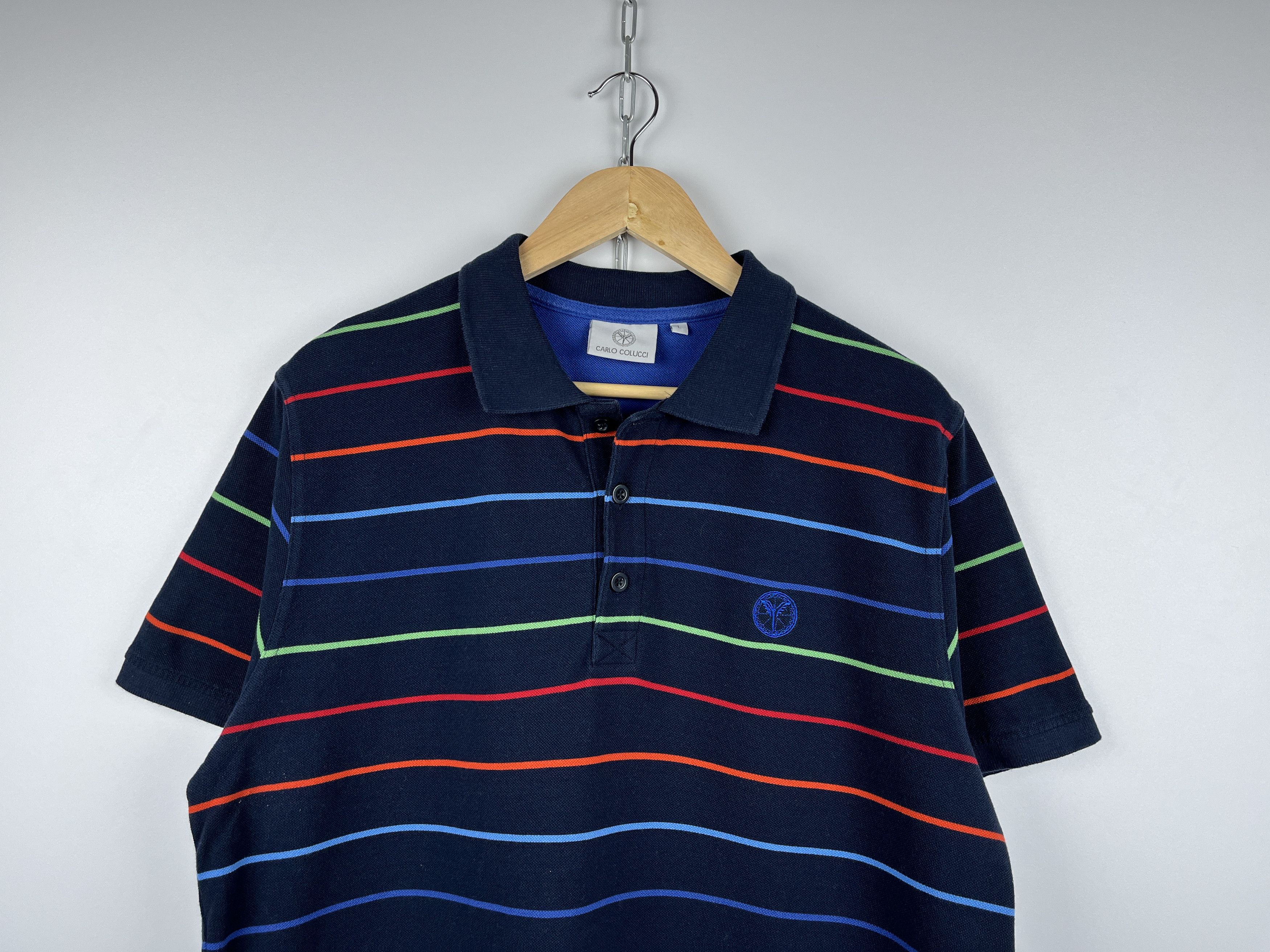 Carlo Colucci Carlo Colucci Striped Polo T-shirt Size US L / EU 52-54 / 3 - 2 Thumbnail