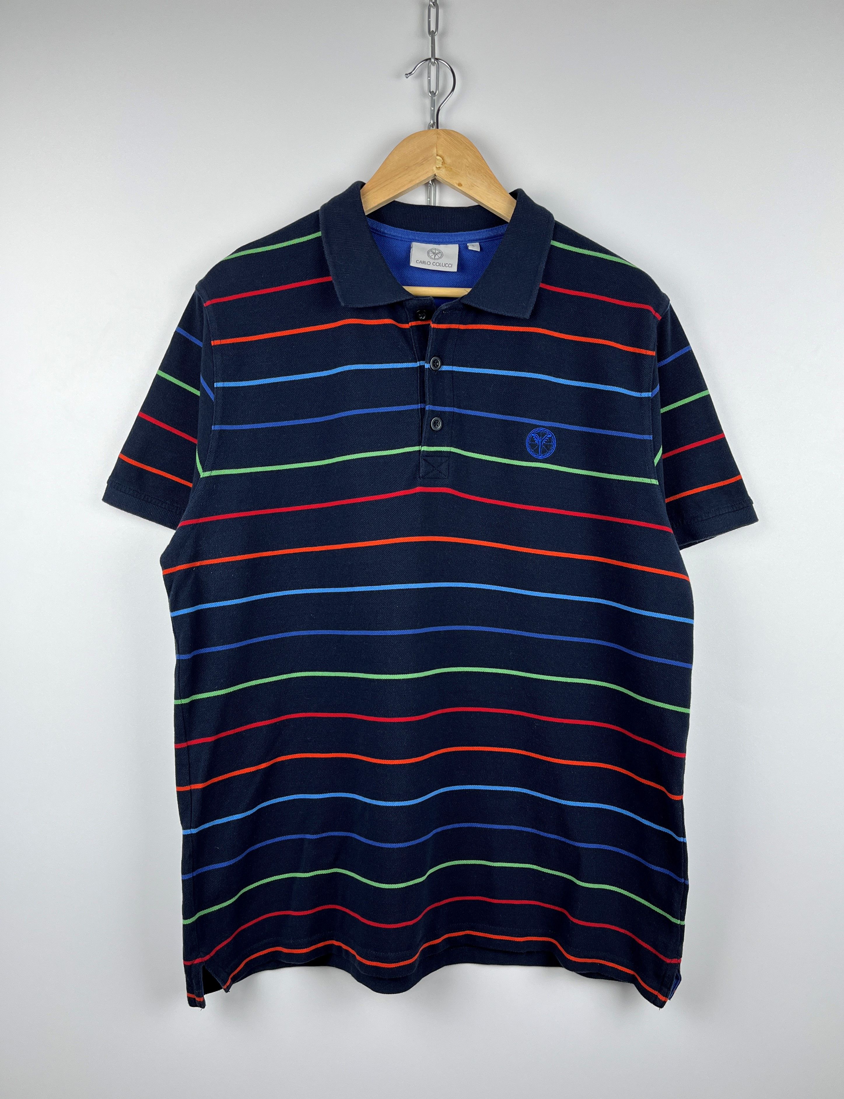 Carlo Colucci Carlo Colucci Striped Polo T-shirt Size US L / EU 52-54 / 3 - 4 Thumbnail