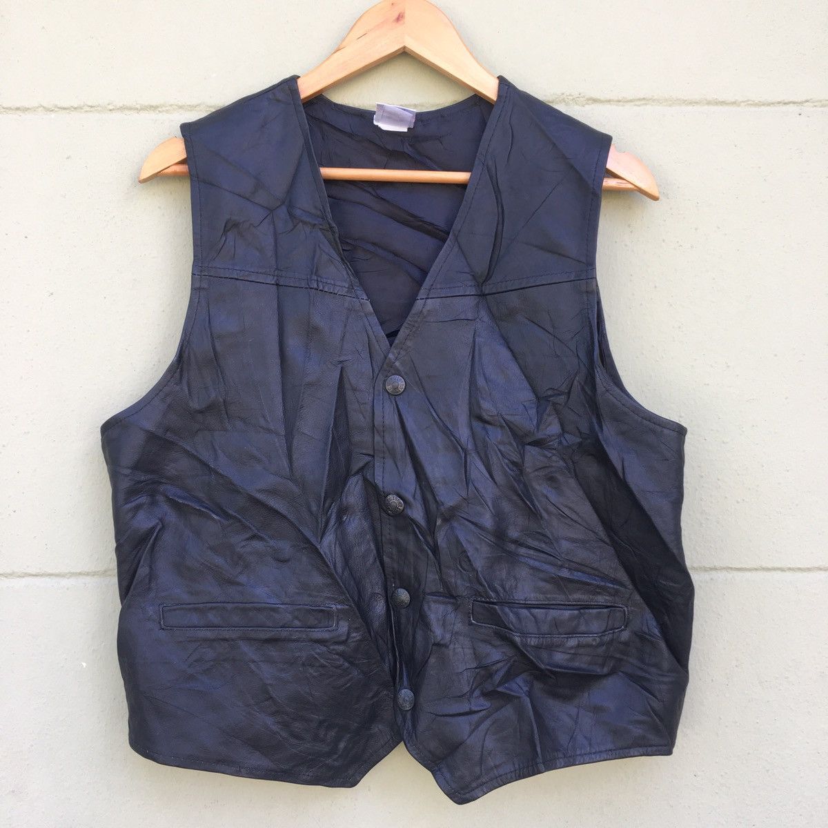 Vintage American Vintage Cowhide Leather Vest Size US M / EU 48-50 / 2 - 2 Thumbnail